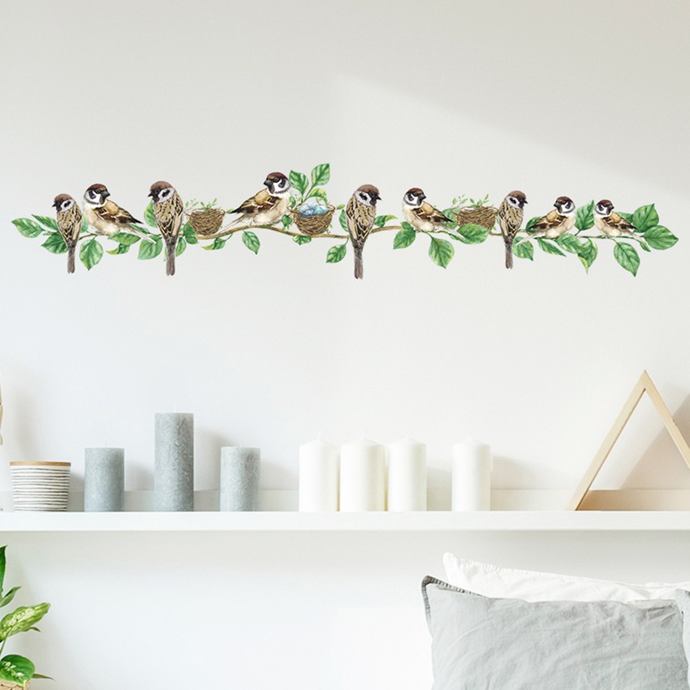Wall Stickers Bird Vine DIY Home Decoration Living Room Decal Mural PVC
