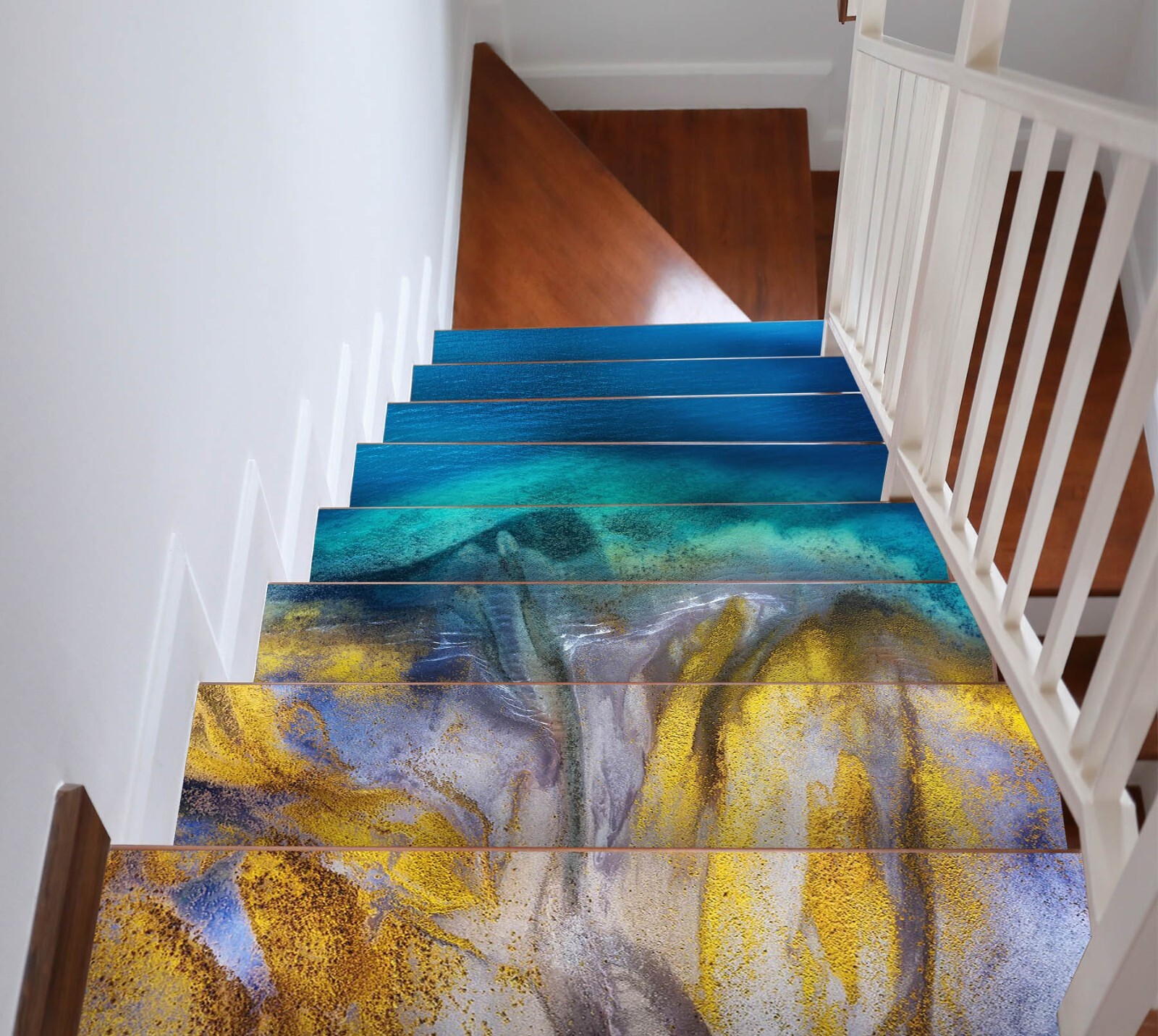 3D Mysterious Blue U942 Stair Risers Decoration Photo Mural Decal Wallpaper Romy
