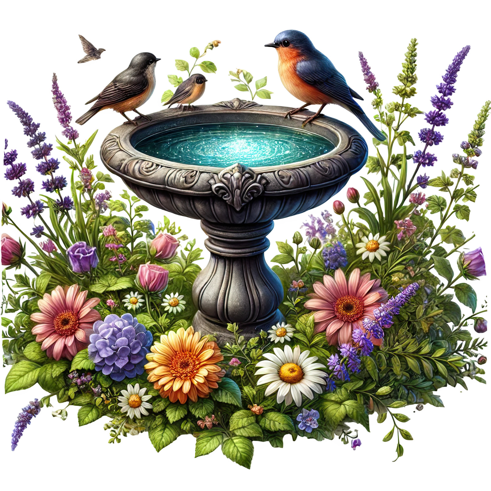 Wall decal sticker garden 18 x 18 cm large