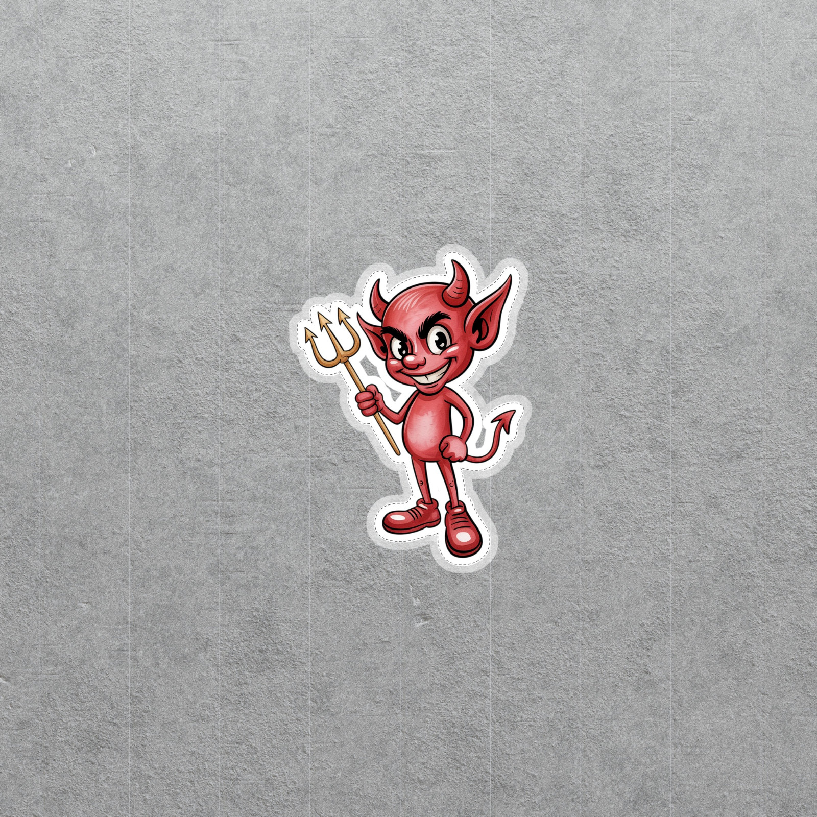 Cute Red Devil Cartoon Vinyl Sticker Decal for Laptop, Water Bottle, Phone #6813