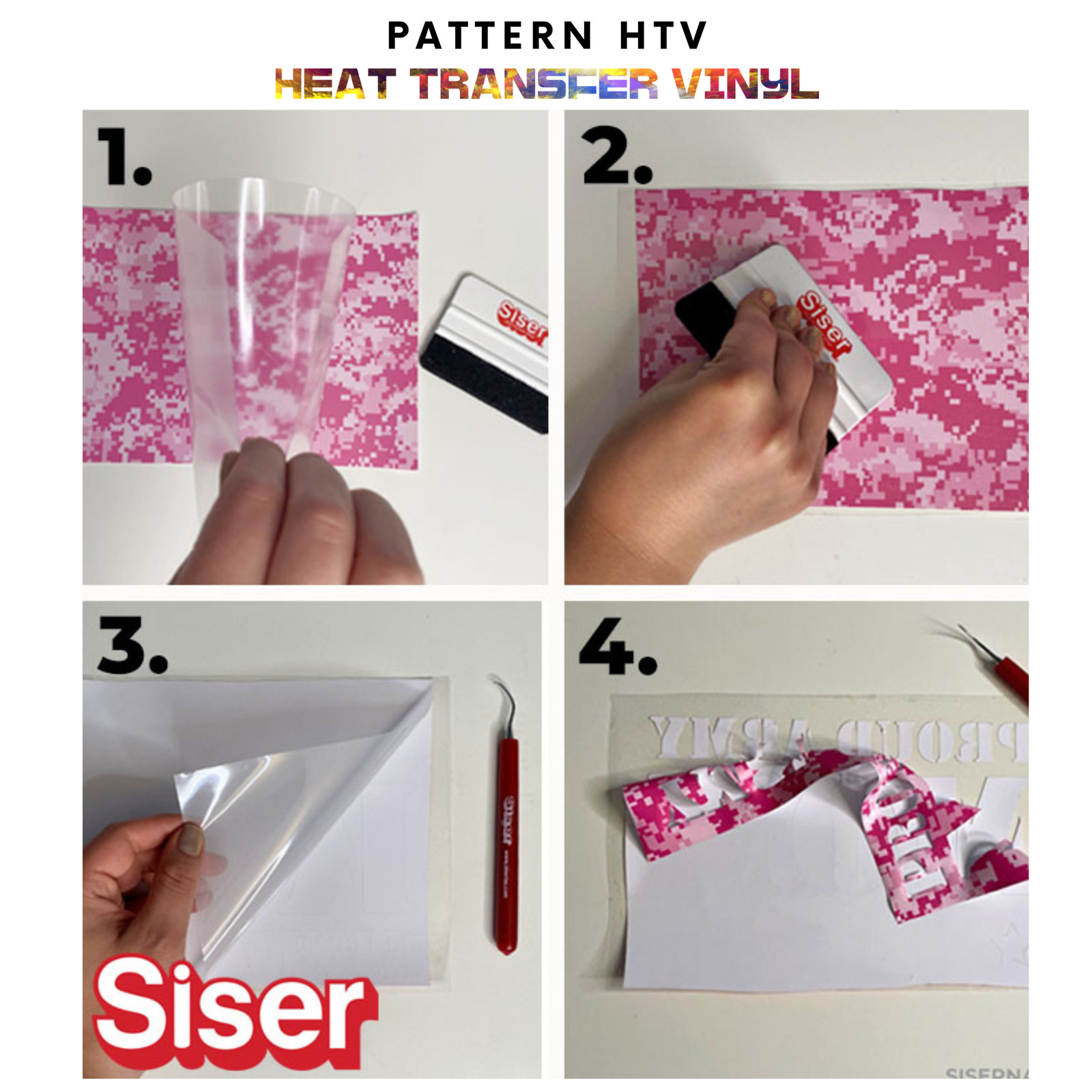 Pattern Vinyl HTV, Lilly P Floral Vinyl, Iron on Vinyl HTV for Cricut Machine