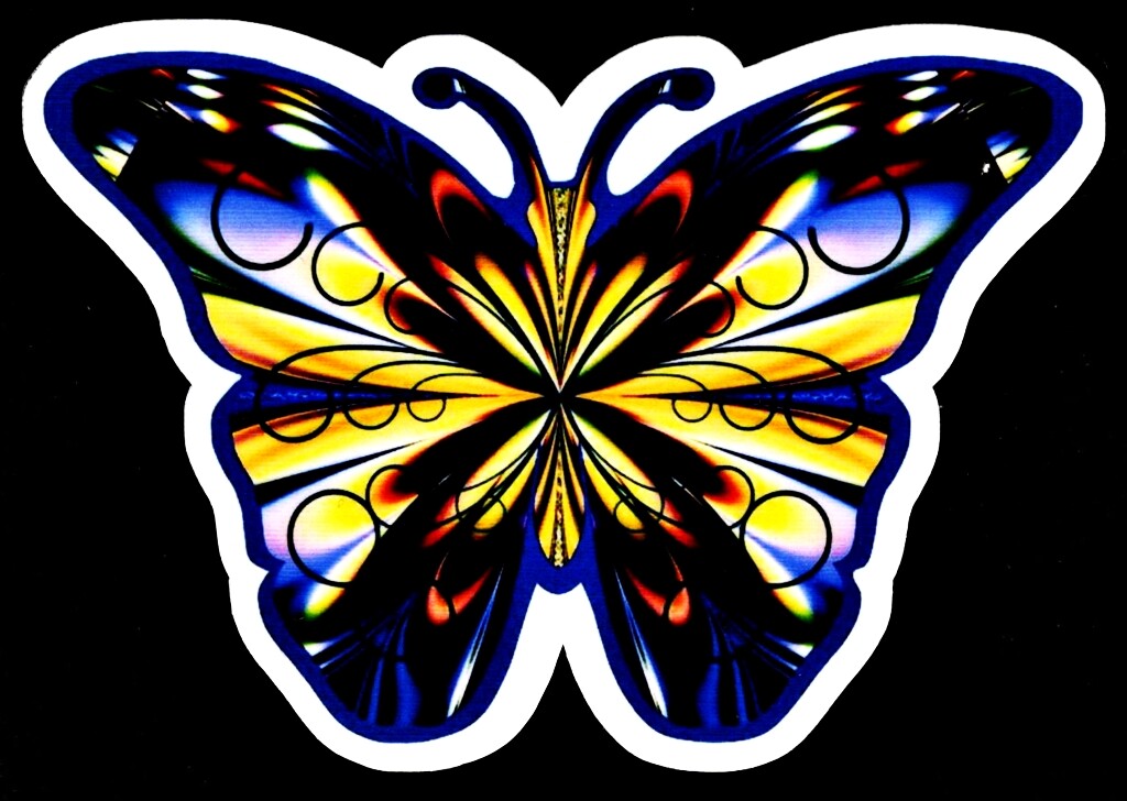 Night and Day Butterfly Sticker Decal Hippie Rock n Roll Yeti Cup