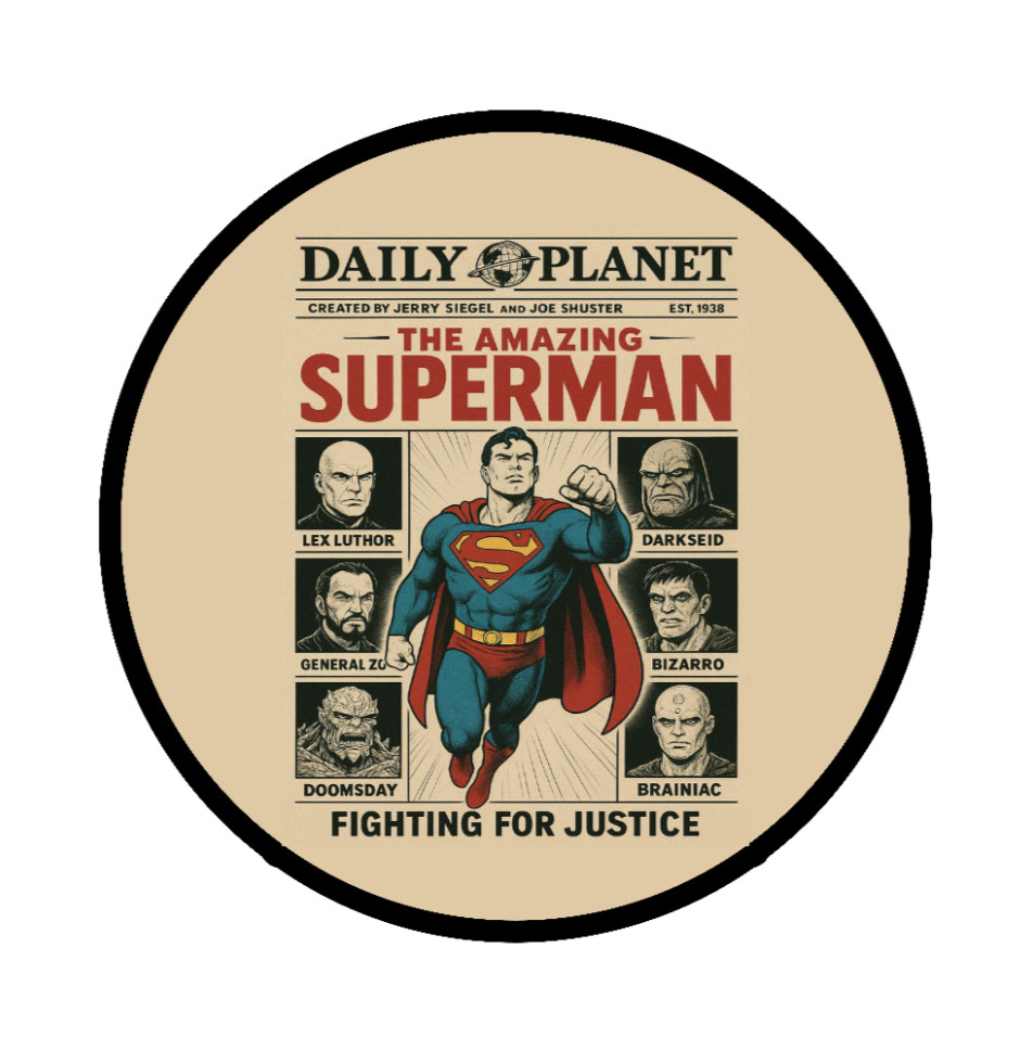 Superman (Daily Planet ) – 4" Handmade Vinyl Decal Vehicle Cooler Laptop Decor