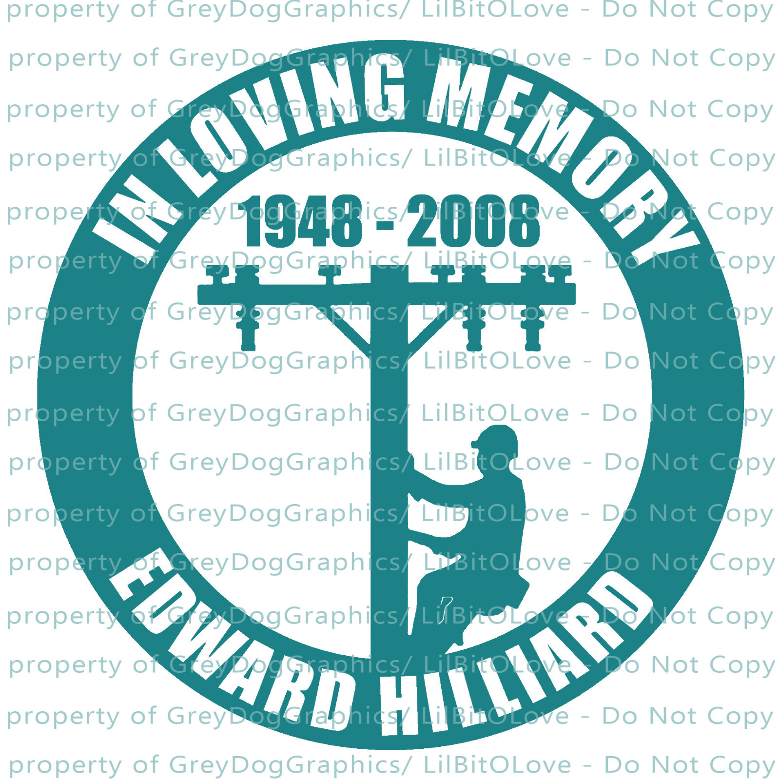 PERSONALIZED IN LOVING MEMORY VINYL DECAL LINEMAN ELECTRICAL POWER LINES STICKER