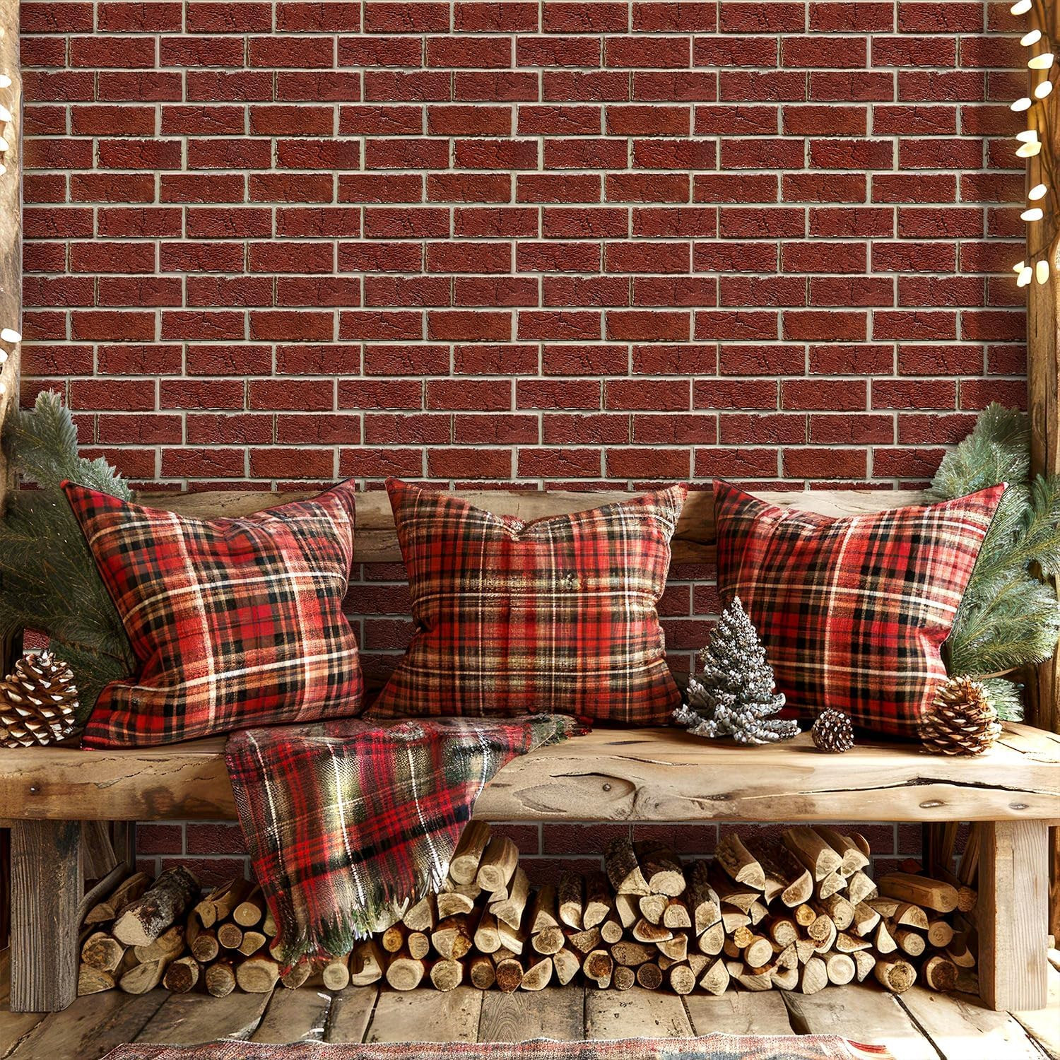 COMSTICKC 3D Faux Red Brick Wall Panels Peel and Stick Wall Sticker, 10 Pcs of 1