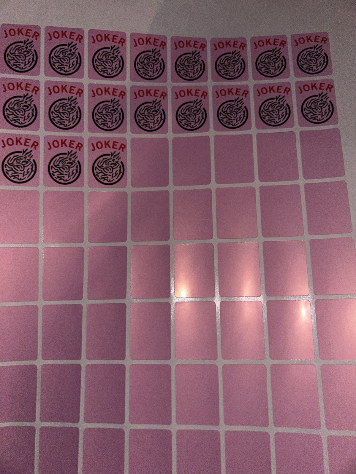 Stickers for Hobby Lobby Pink Tiles. Peel and Stick 10 Jokers 30 Blanks