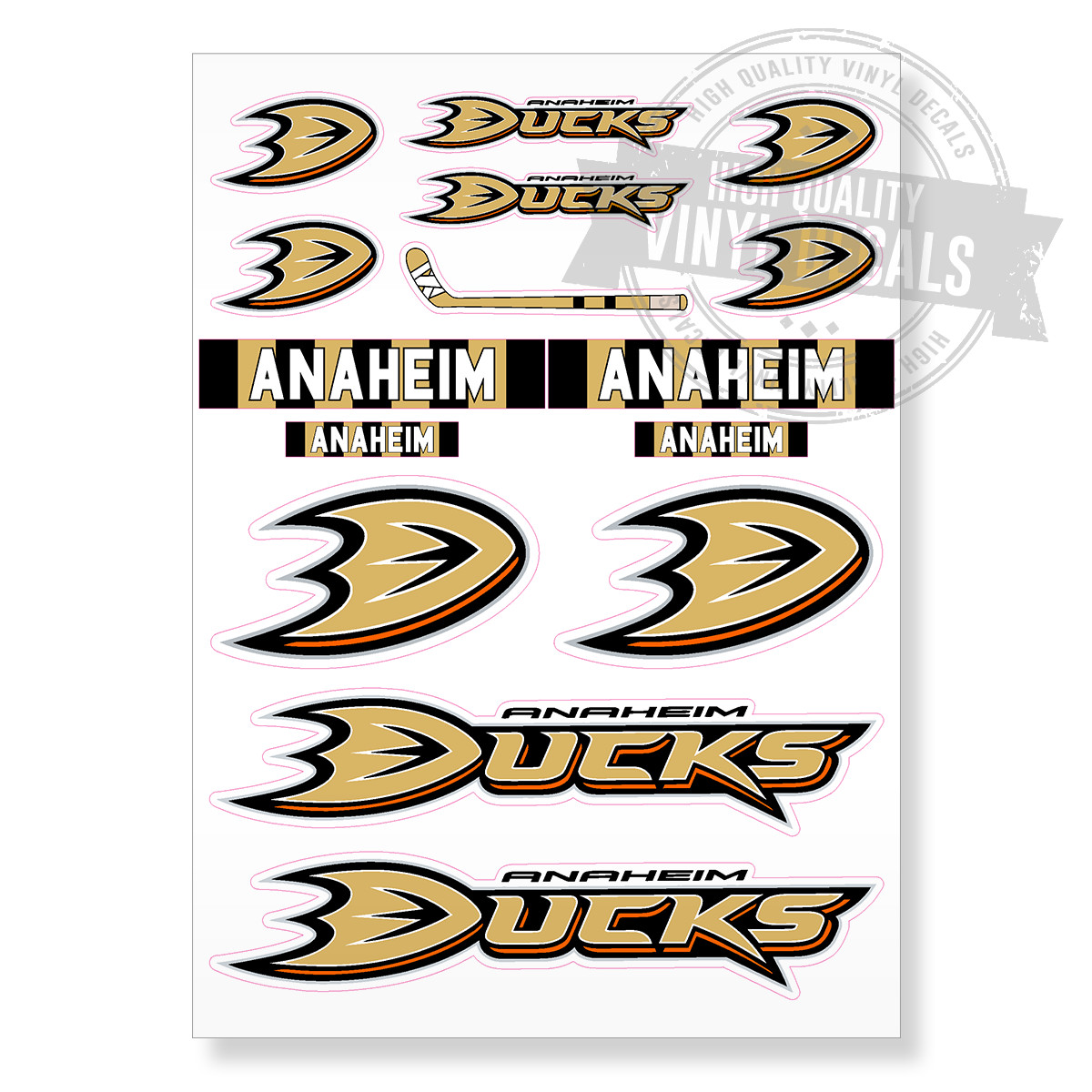 Anaheim Ducks NHL Hockey A4 High Quality Printed Vinyl Decal Sticker Kit New