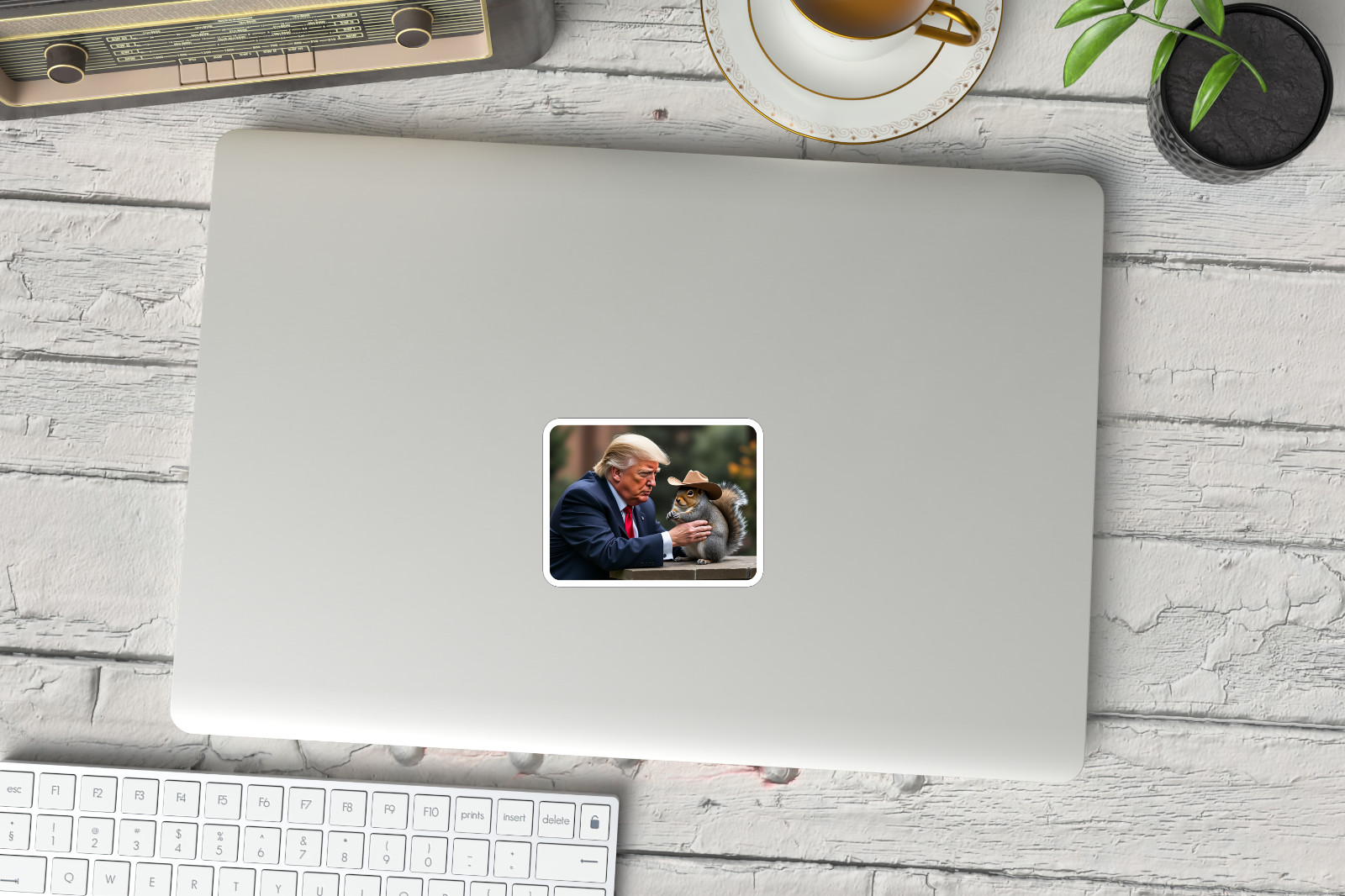 NEW – MAGA Trump 2024 Sticker – Peanut Squirrel Lover AI – 3.5 x 2.6 INCHES