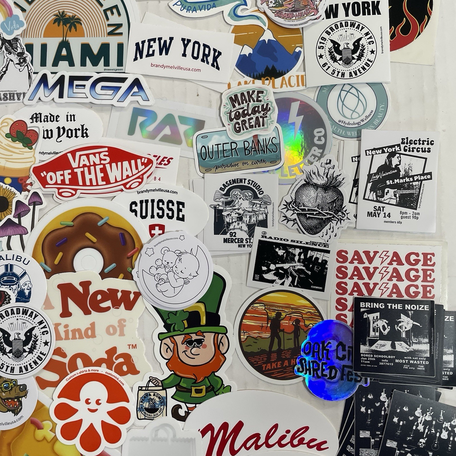 Trending Brands Stickers Assorted 120+ Brandy Melville Pura Vida Olipop Food