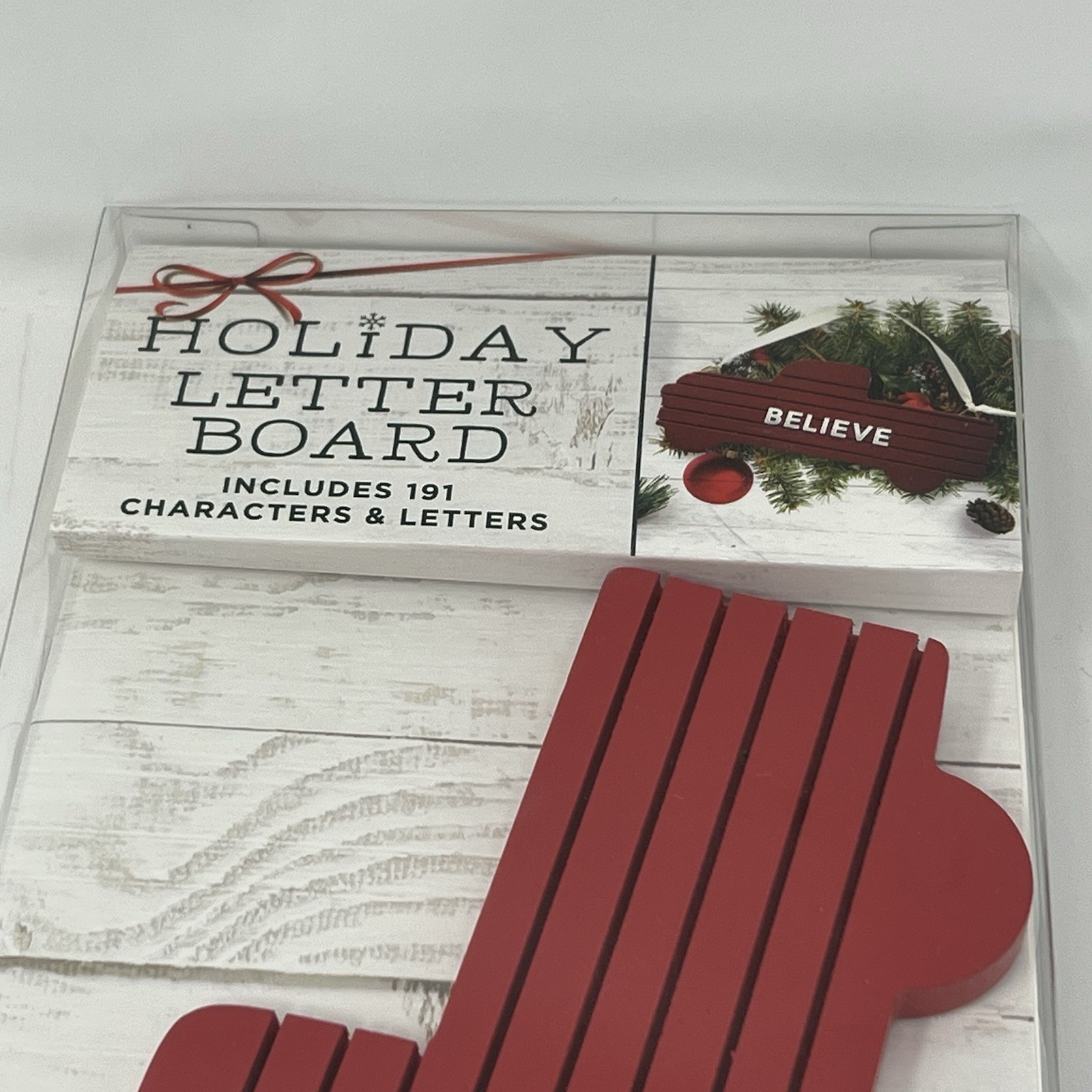 Christmas Decor Black White Checked With Red Truck Holiday Letter Board 3 Pieces