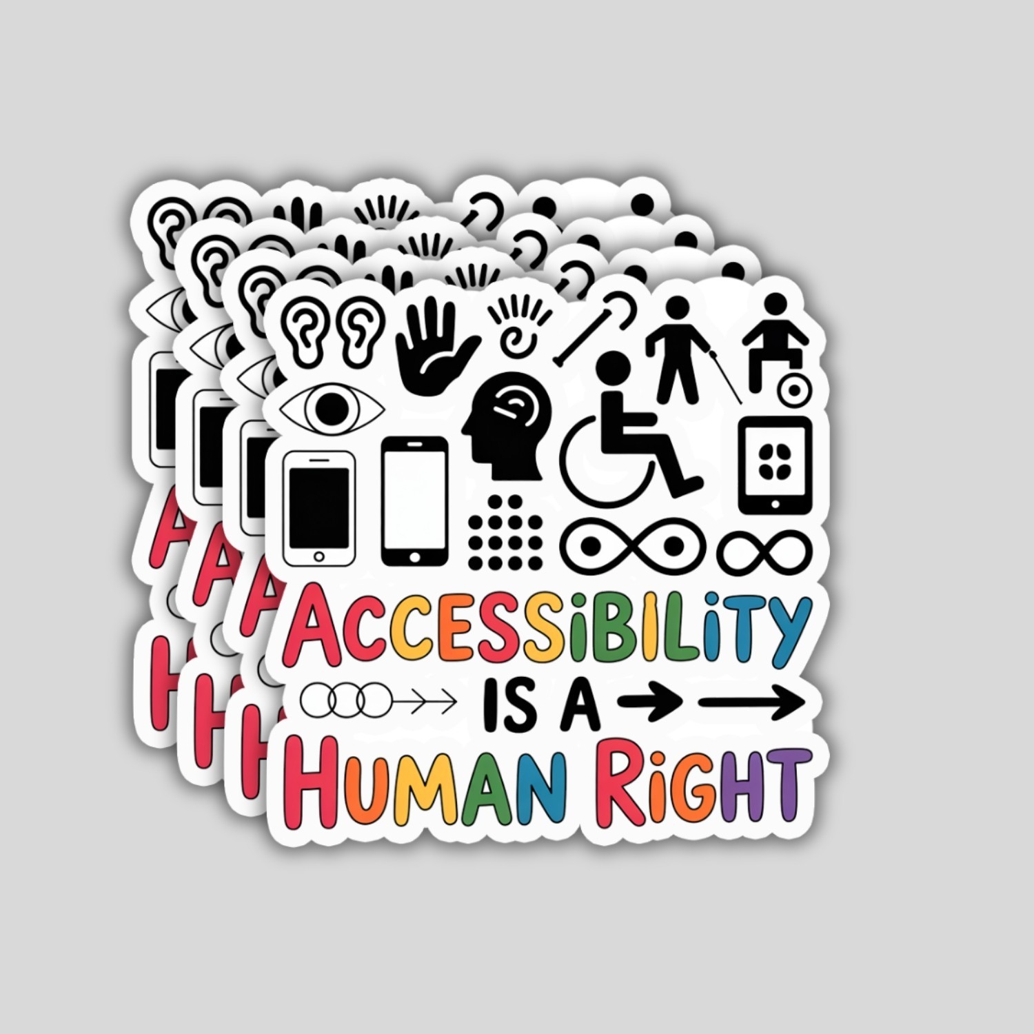4Pcs Accessibility Is a Human Right Stickers – Disability Awareness Vinyl Decals
