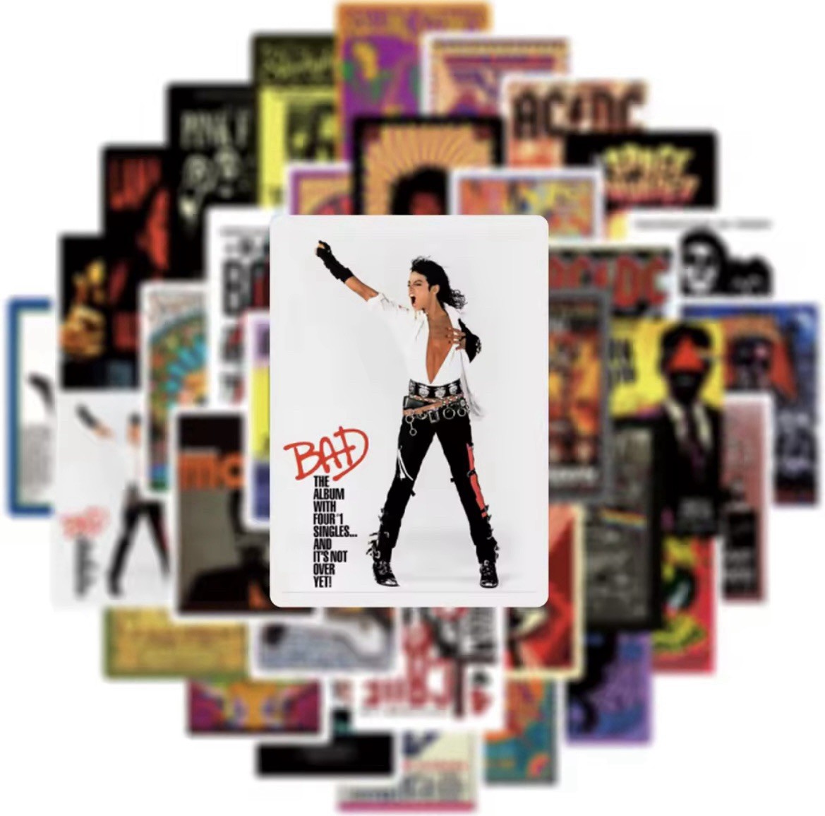 Music Style Stickers 50pk Fun Cool Classic Singers Stickers Musical Artwork Fun
