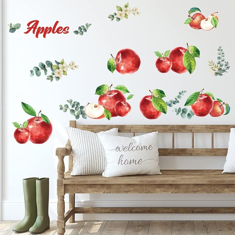 Vibrant Fruit Wall Stickers Kitchen Decor Peel & Stick Reusable Wall Art New