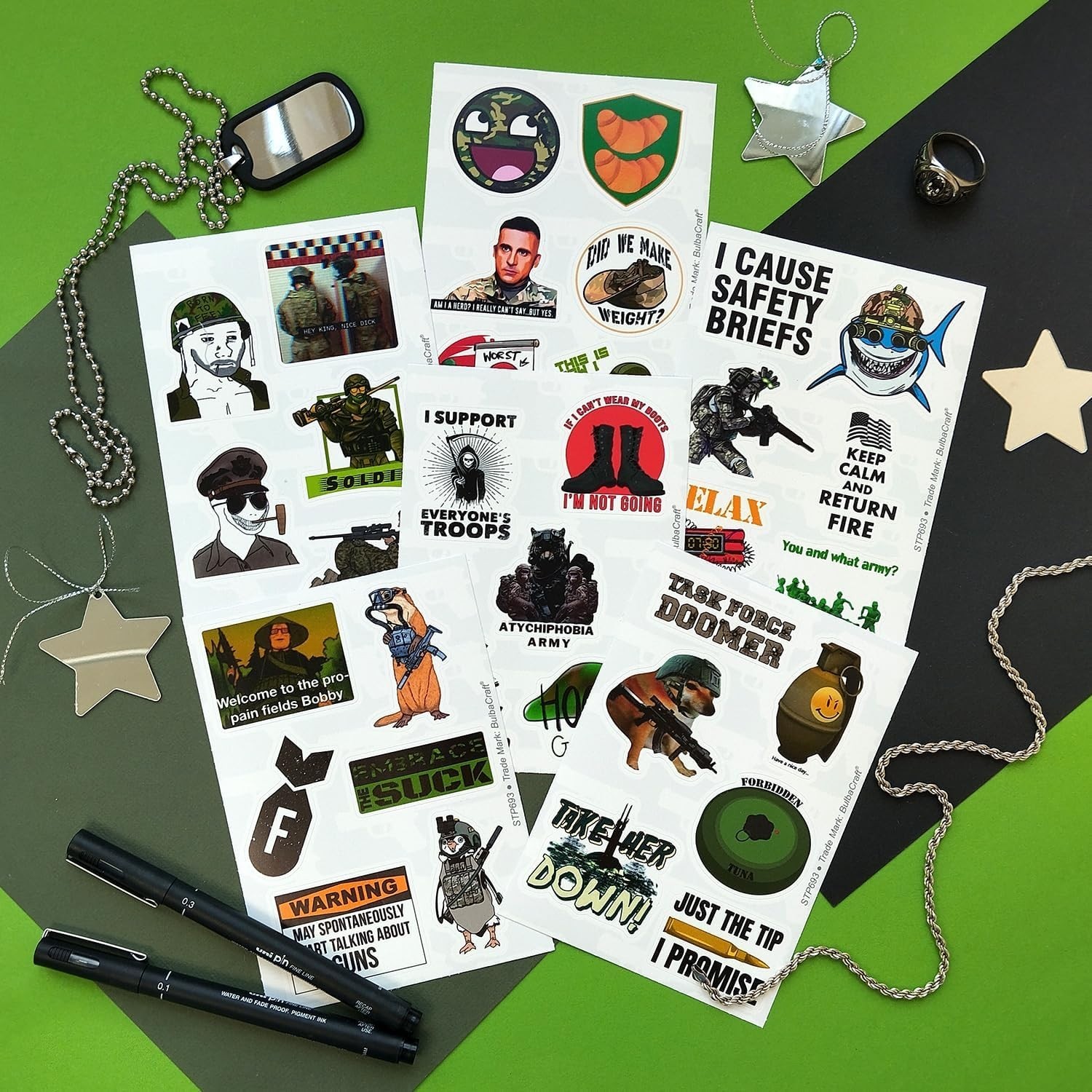 100Pcs Funny Army Stickers and Decals — Small Vinyl Military Stickers and Dec…