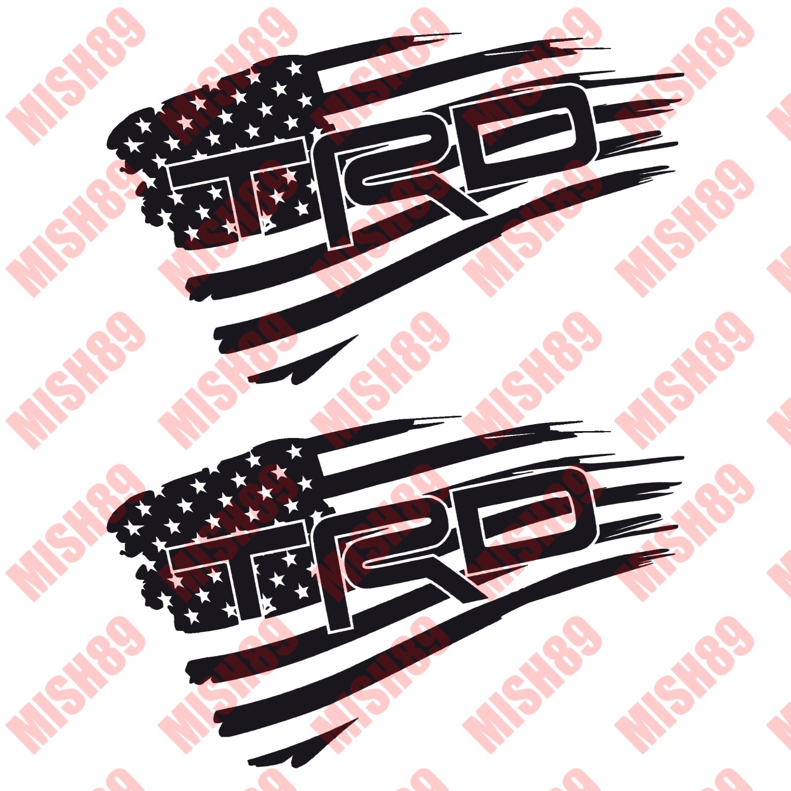 TRD Toyota racing development Tattered flag decal sticker bed side Tacoma Tundra