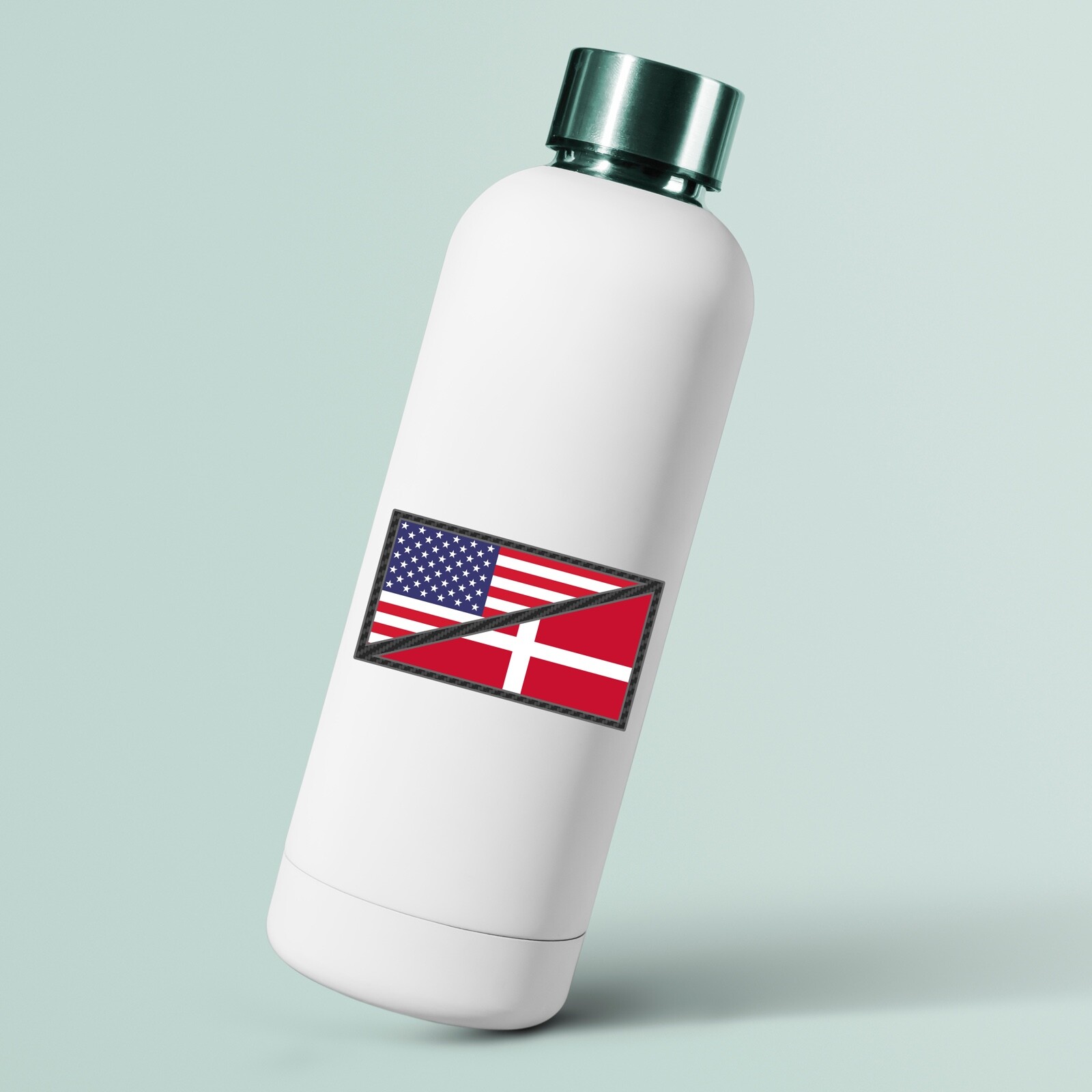 USA and Denmark Flags Sticker American Danish Flag US Car Bumper Decal