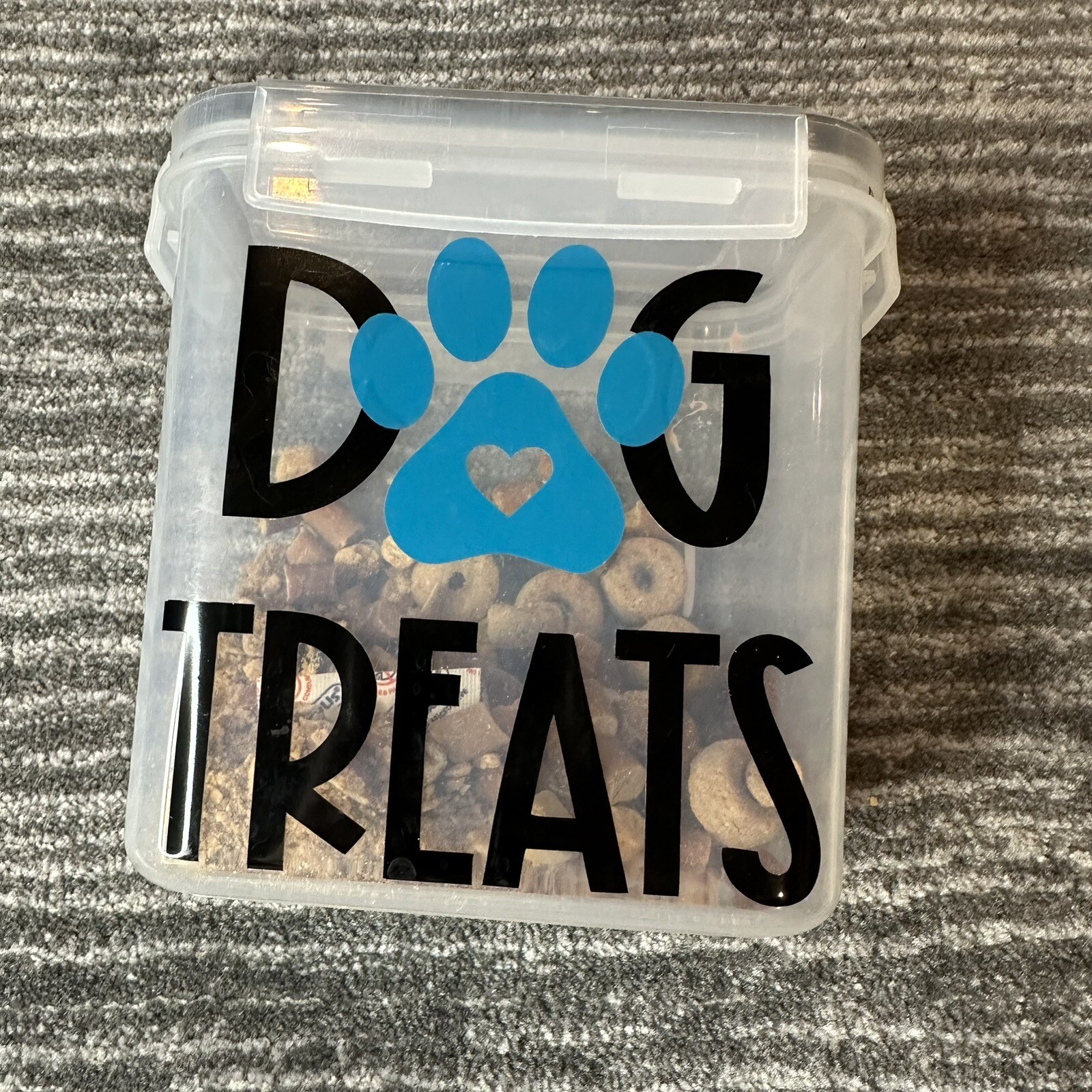 Pet Organization Labels Vinyl Stickers Dog Treats With Paw Heart Container Decal