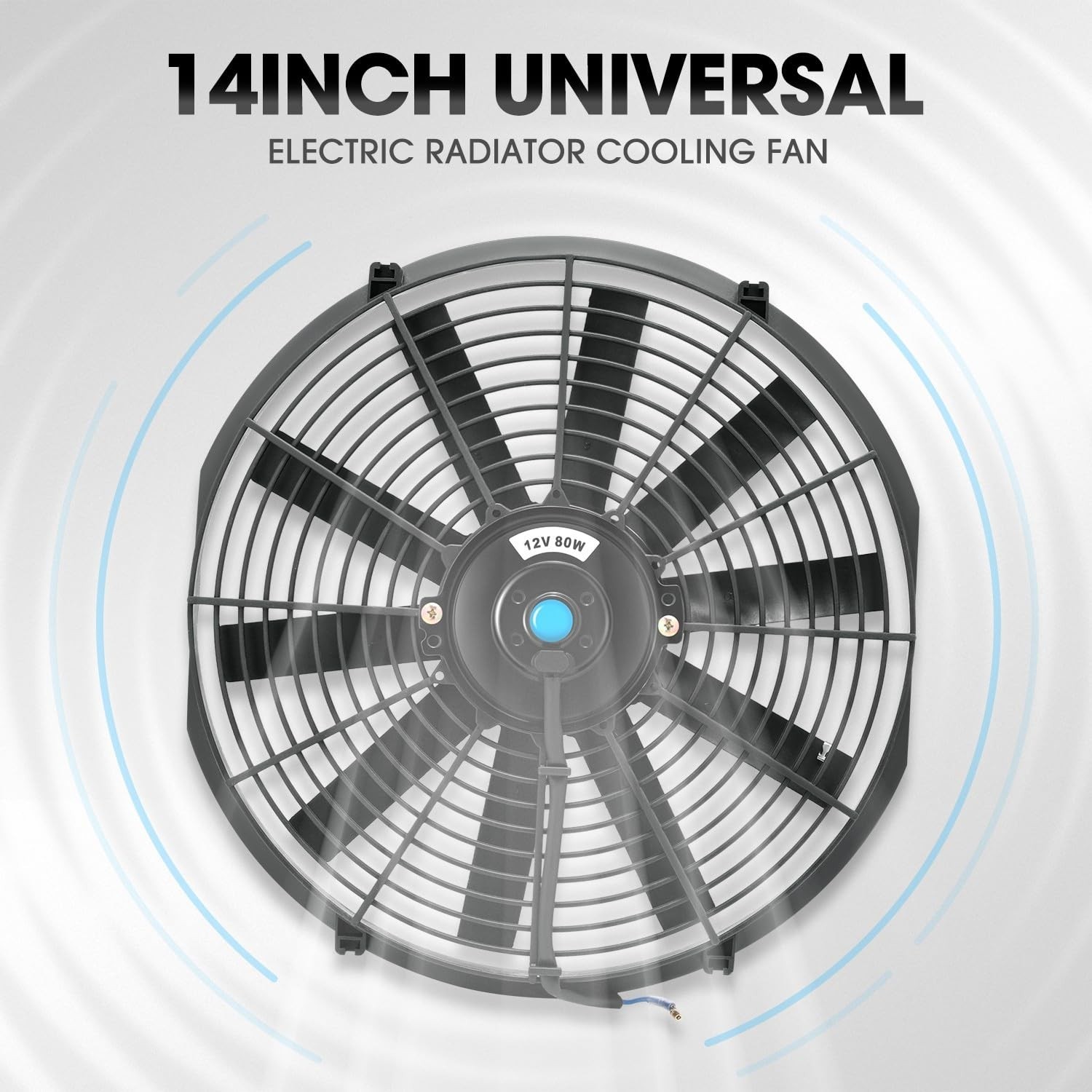 14" High Performance Slim Electric Radiator Cooling Fan + Mount Kit