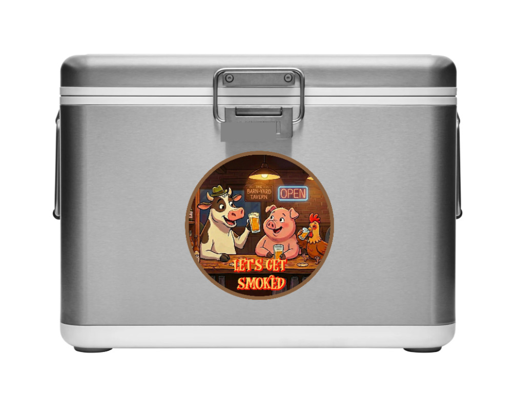 BBQ (Let's Get Smoked) – 4" Handmade Vinyl Decal Vehicle Cooler Grill Laptop 26