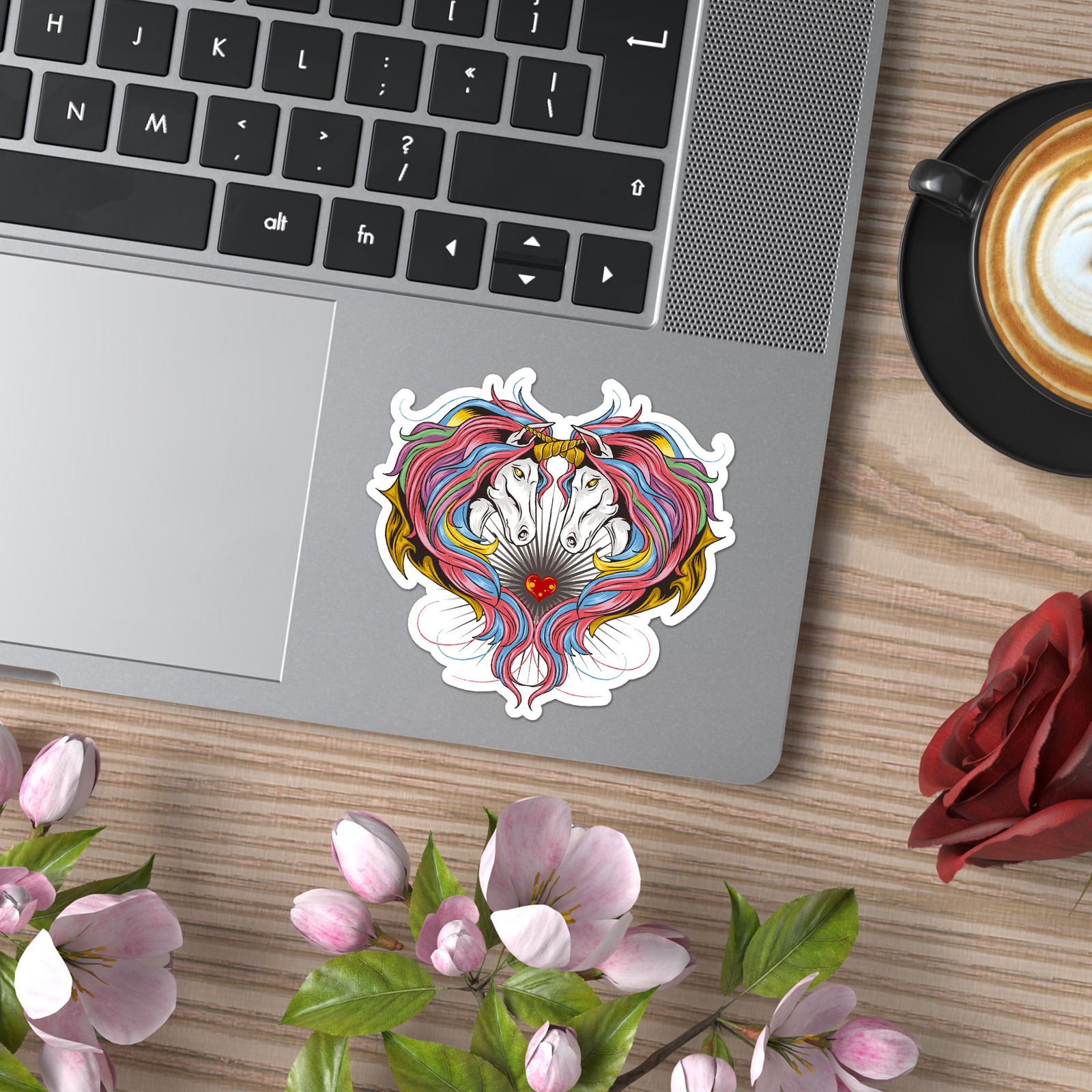 Unicorn Rainbow Heart – Vinyl Decal Sticker – Car Window Laptop – ebn7960