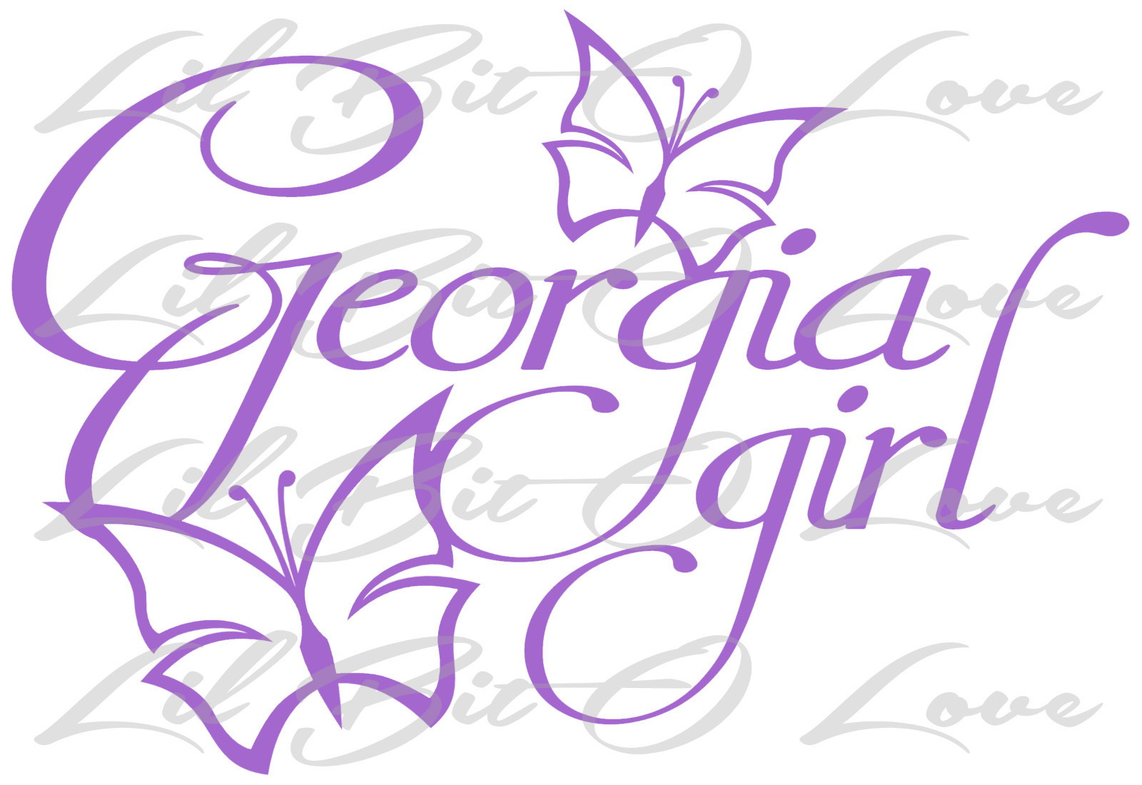 Georgia Girl With Butterflies Vinyl Decal Sticker Car Auto Vehicle