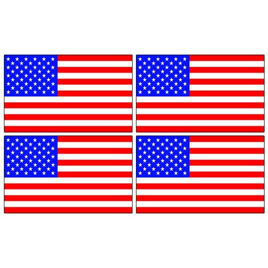 American Flag Stickers US Flag Decals Adhesive Vinyl Bumper Stickers 5" BriteRed