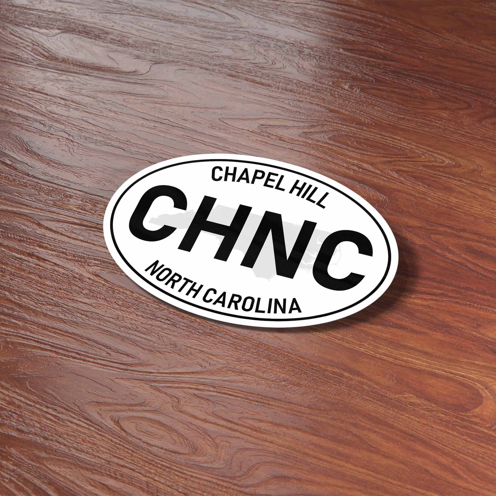 Chapel Hill North Carolina White Oval NC Bumper Sticker