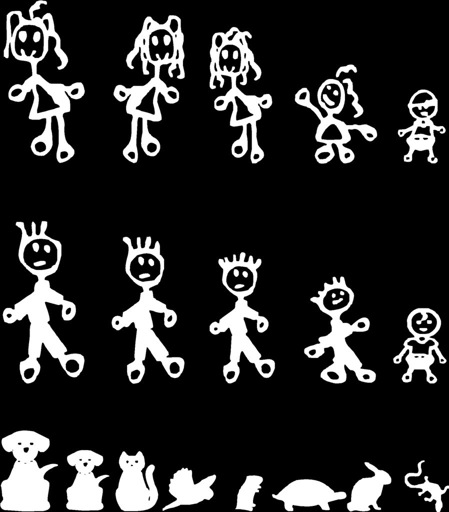 Set of 18 Stick Family Group C Vinyl Decal Sticker Car Window Wall
