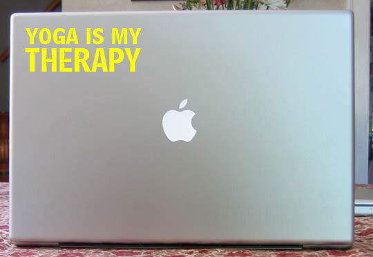 YOGA IS MY THERAPY Vinyl Decal Sticker Gym Rat Fitness Workout Gymrat Custom