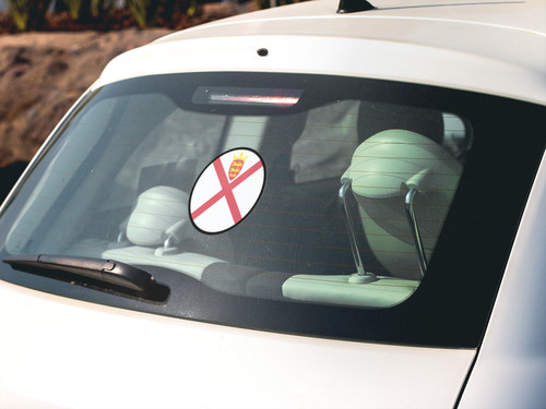 Jersey Flag Circle Sticker Decal