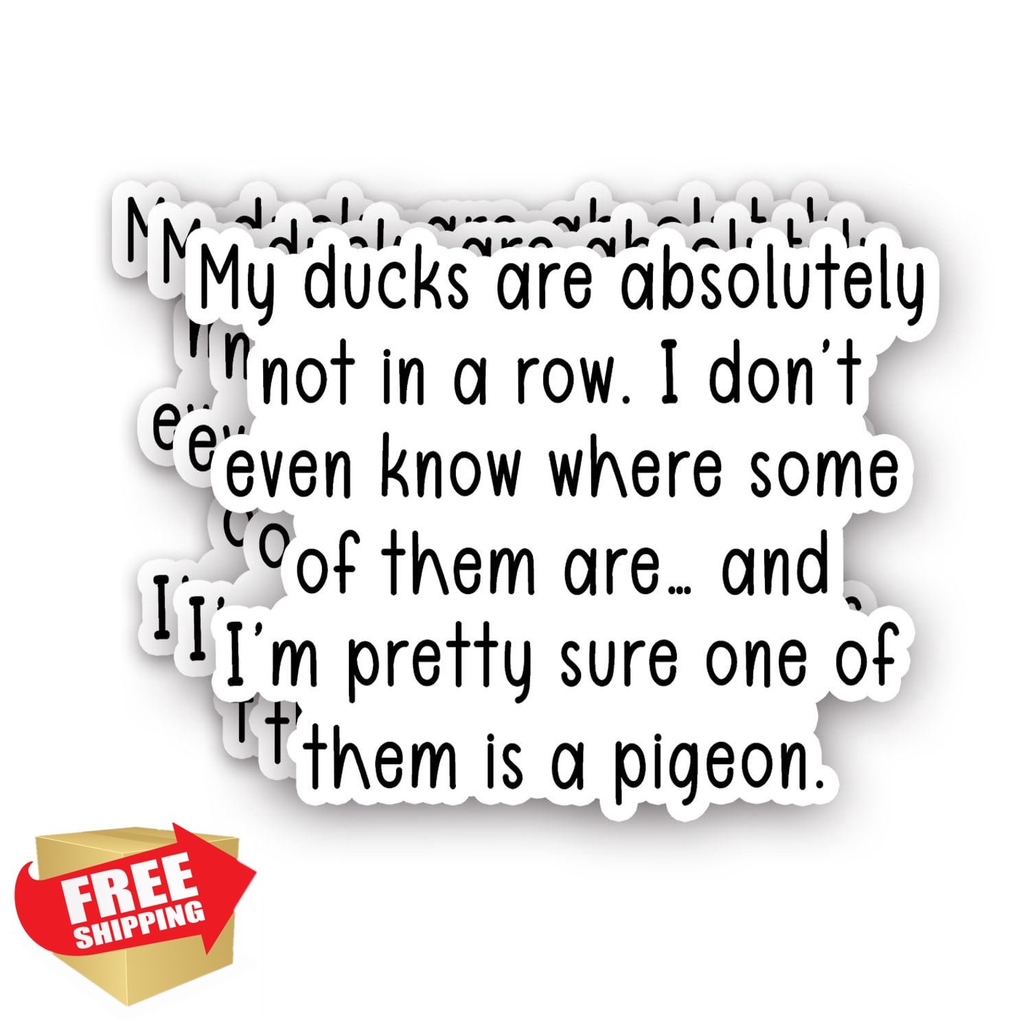 3pk Not in A Row Funny Sticker 3" x 2.4" Vinyl Decal