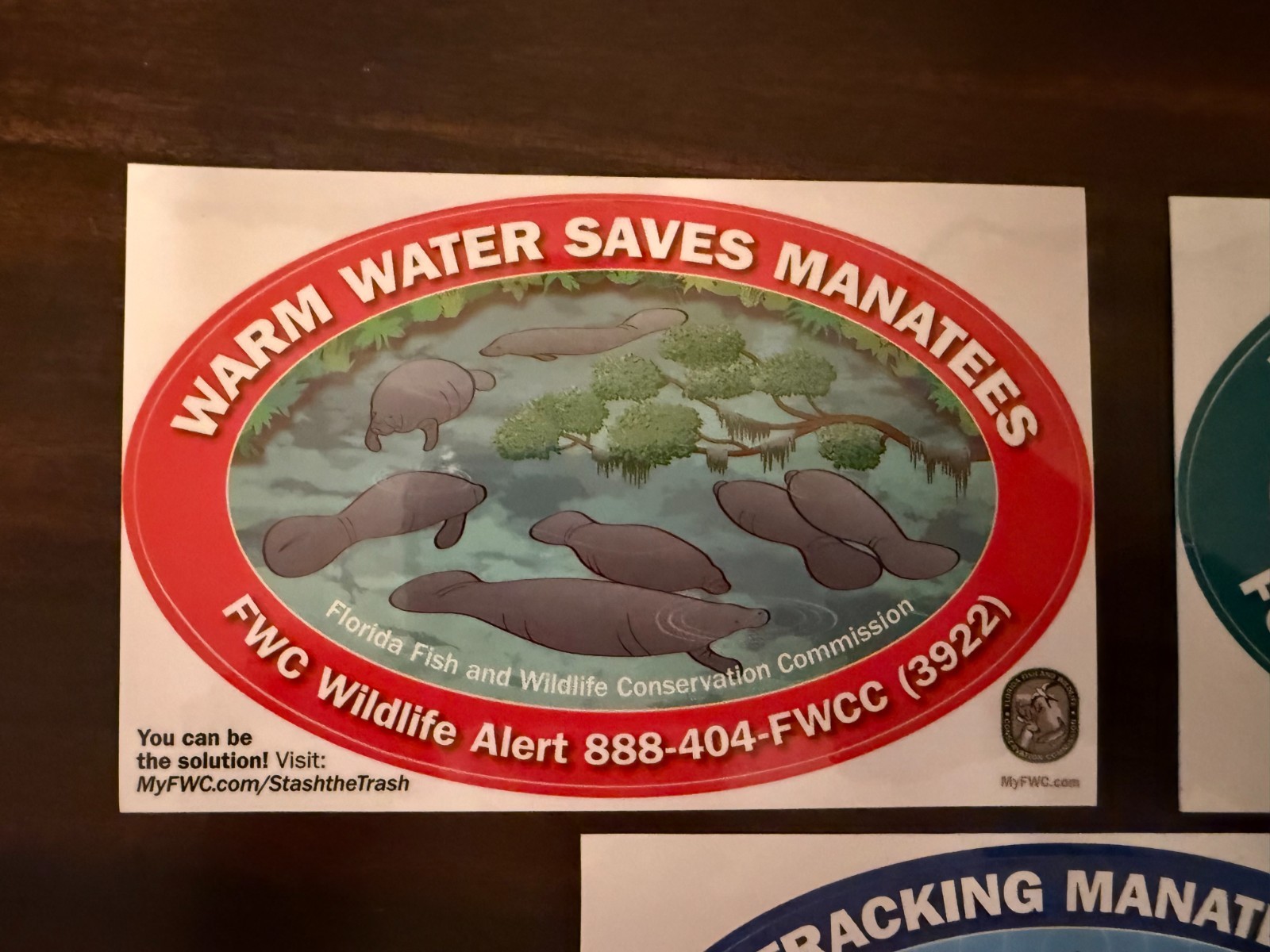 5 Turtle 5 Manatee~10 Decals Florida Fish & Wildlife Conservation Commission