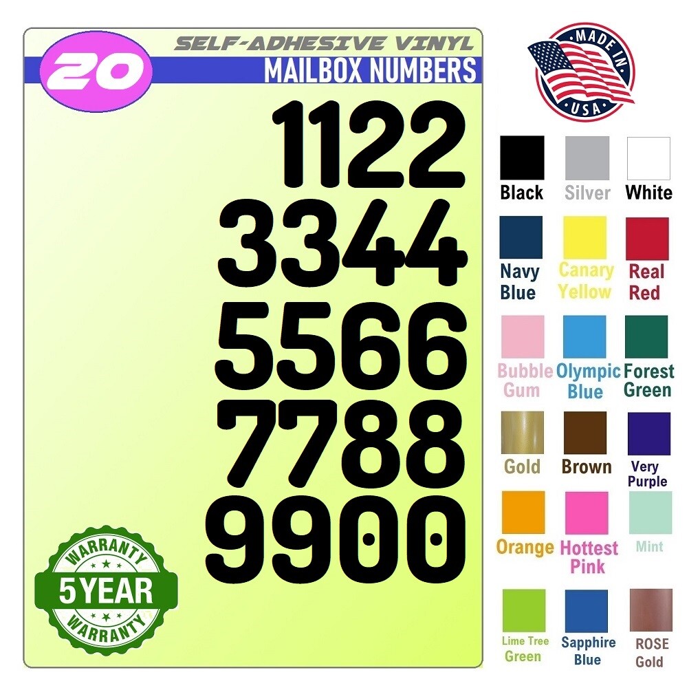 20 Mailbox,Car, Doors, Toolbox,Lockers,Window,MODERN STYLE Decal NUMBER [ DOSIS