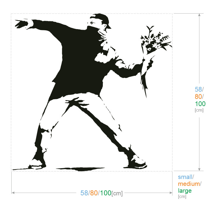 Banksy Flower Thrower Wall sticker Vinyl Mural Art Gift sticker living room