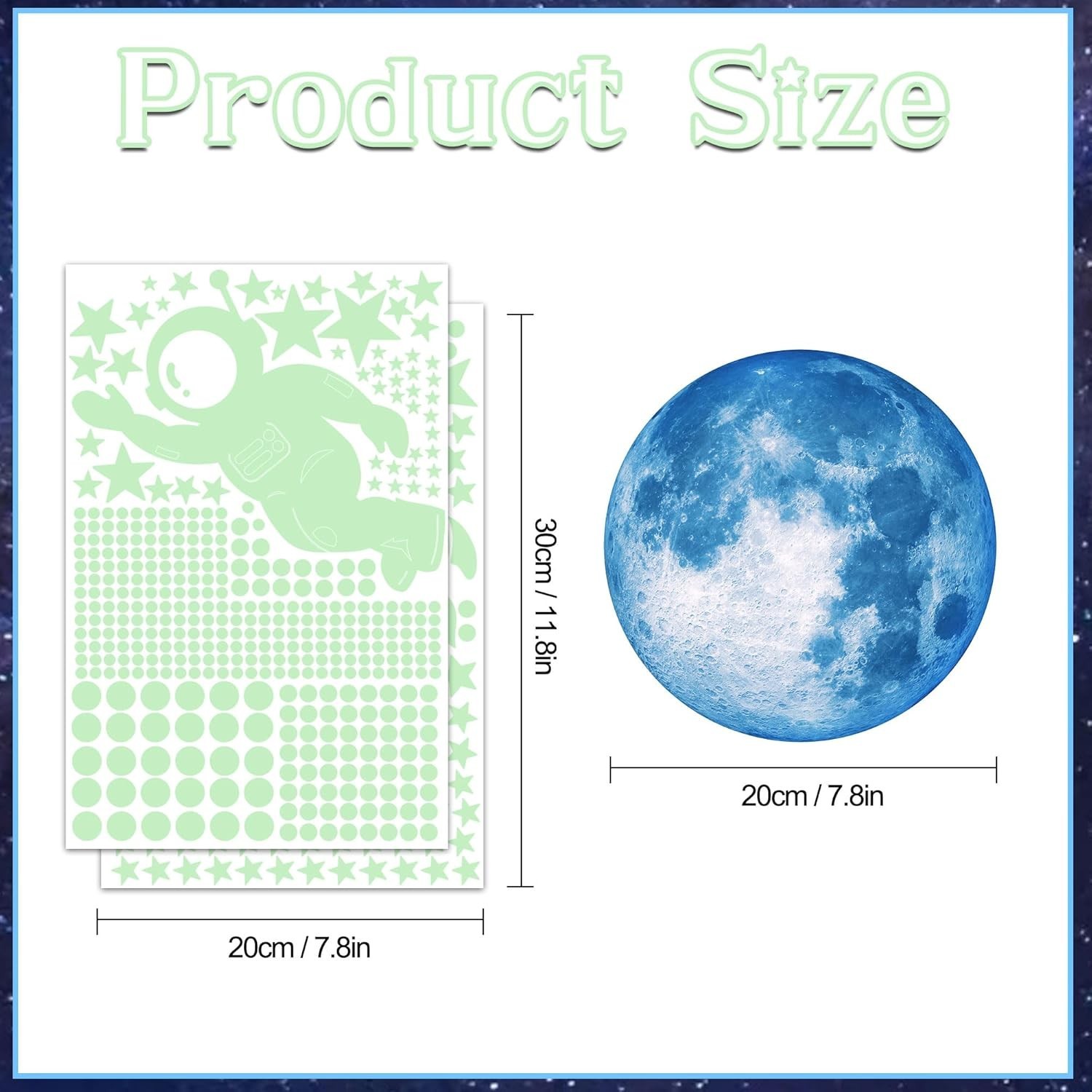 530Pcs Glowing Stars for Ceiling,Glow in The Dark Stars,Space Wall Decals Sol…