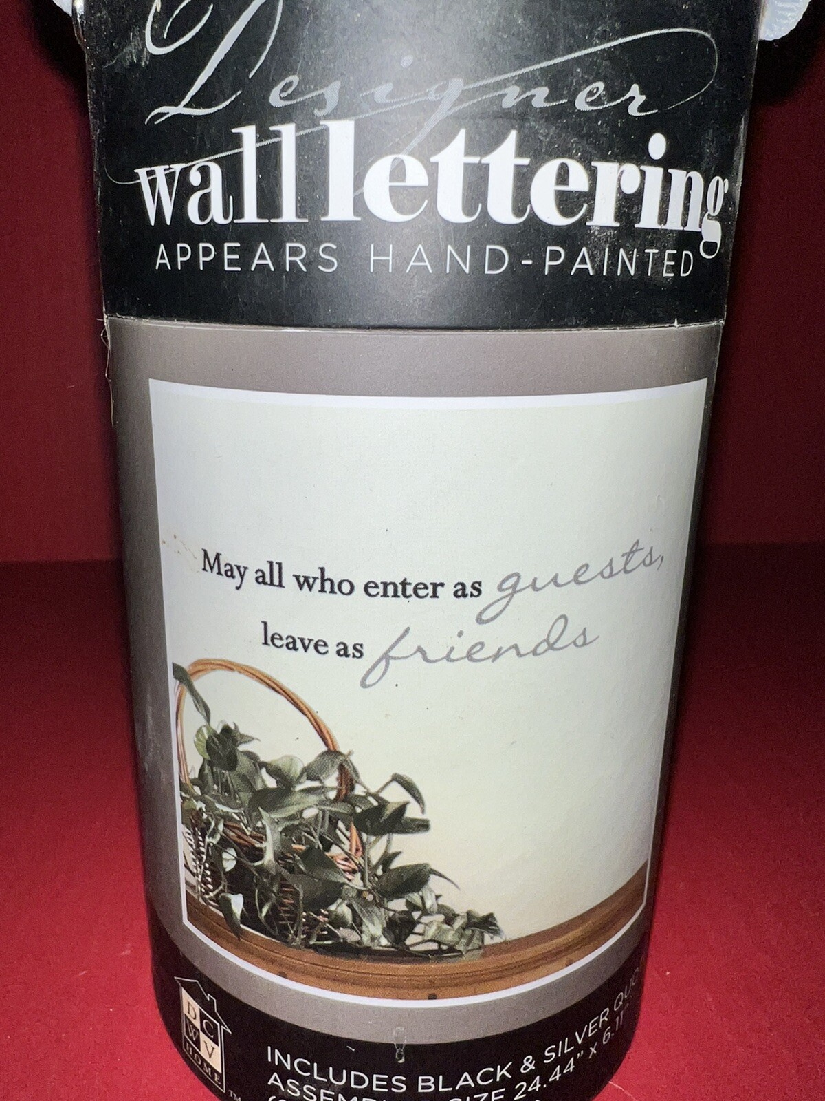 Designer Adhesive Wall Lettering Quote May all who Enter as Guests Leave Friends