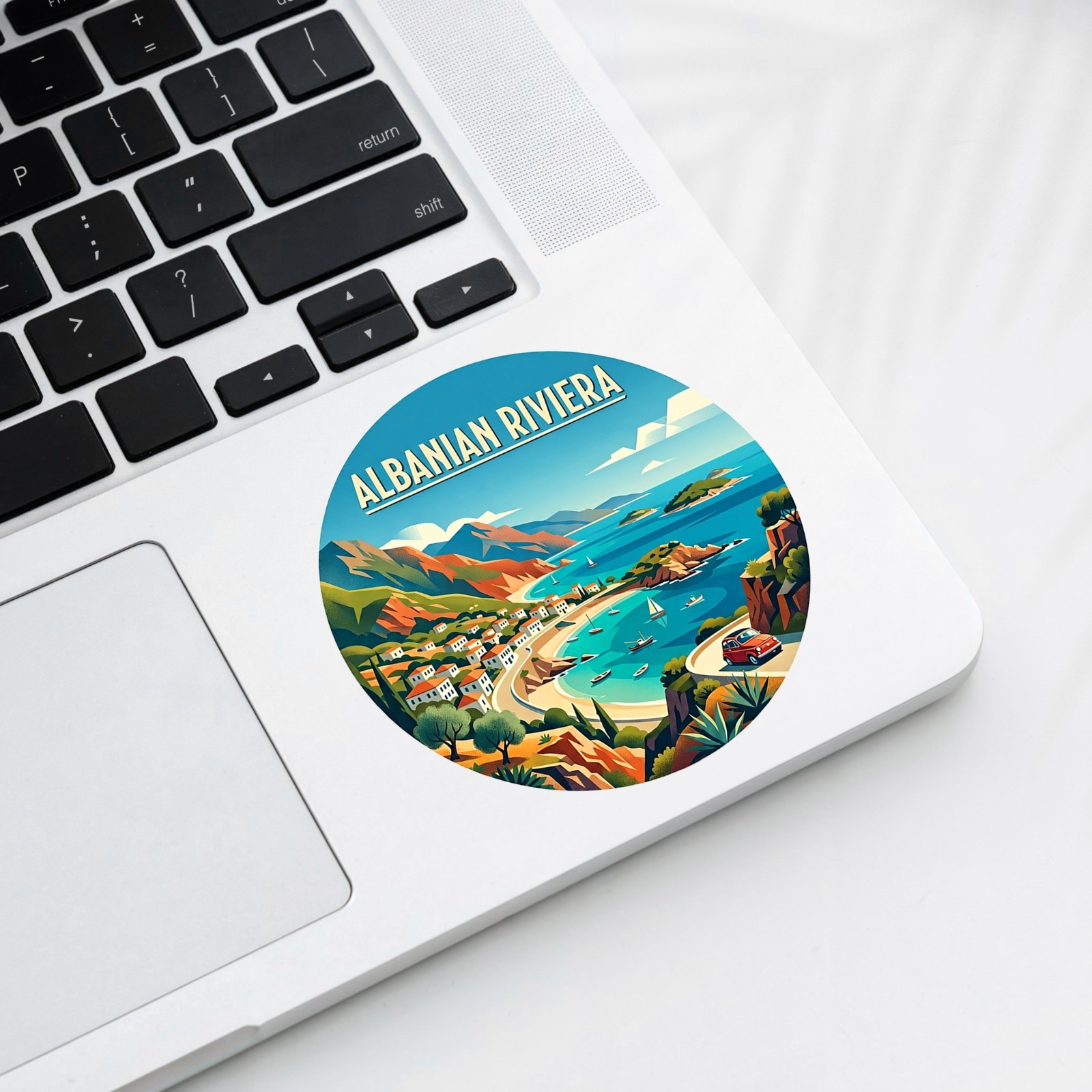 Albanian Riviera Vintage Travel Sticker Die Cut Waterproof Vinyl Laptop Decal