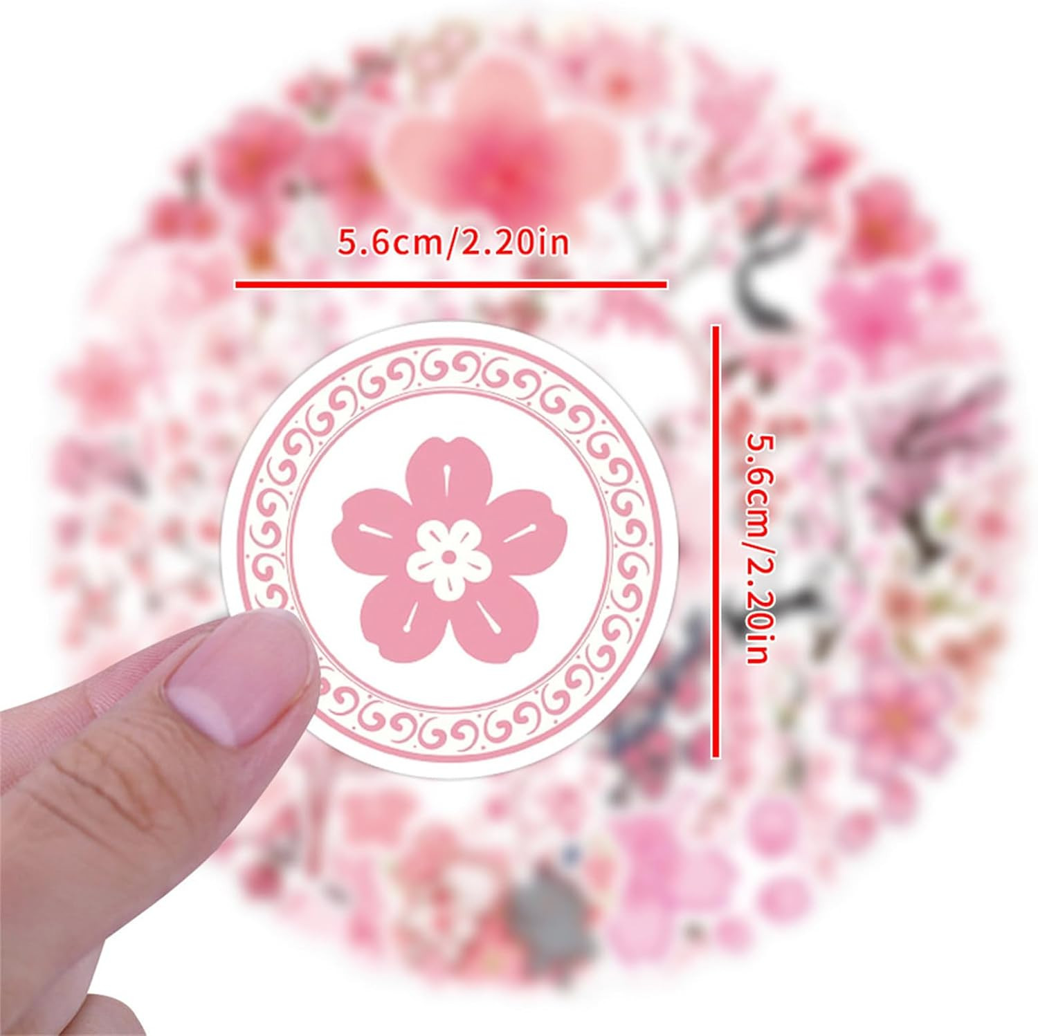 Sakura Stickers,50Pcs,Sakura Laptop Decals Gift Toddlers Teens Girls Cute Cool K
