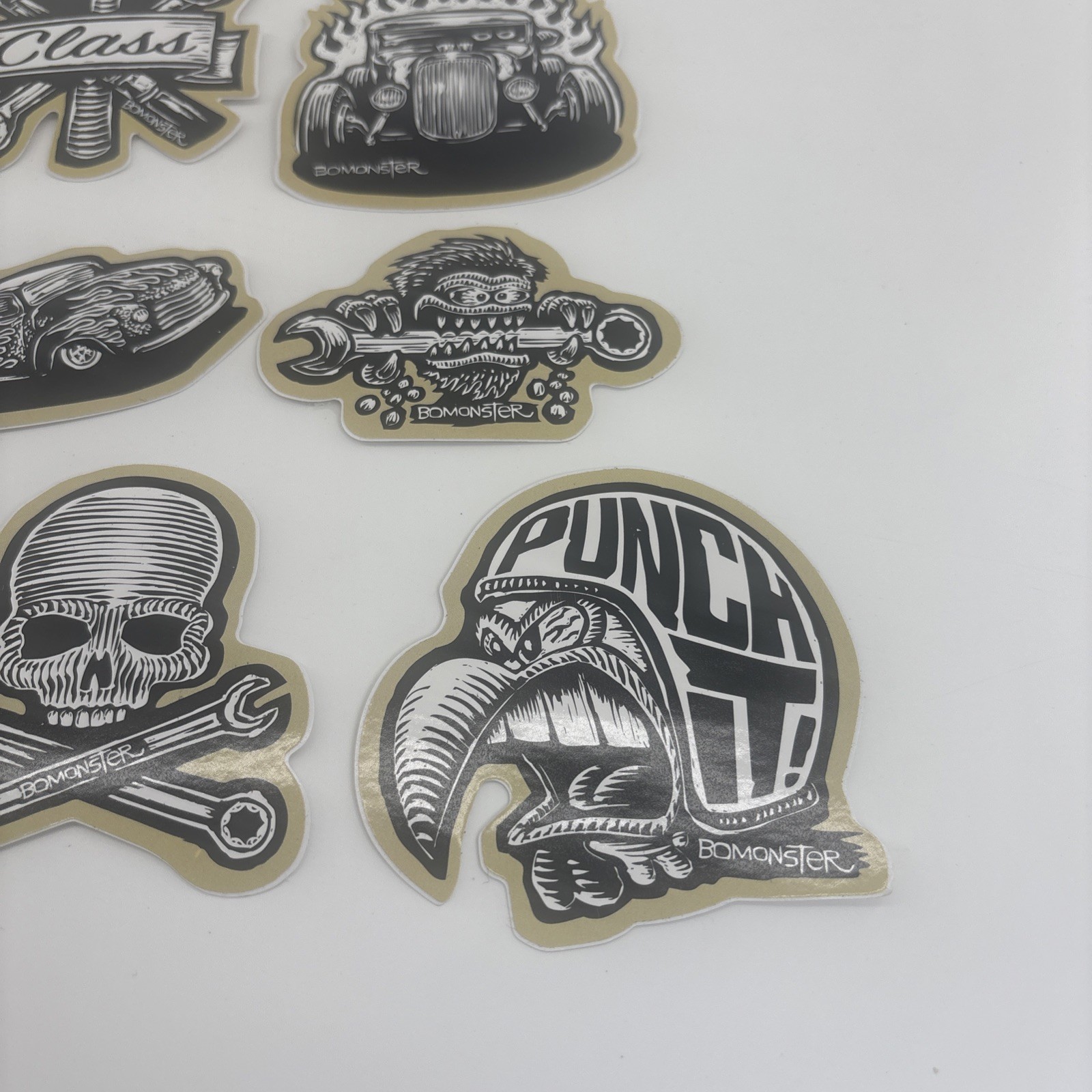 Lot of 18 BOMONSTER Hot Rod Vehicle Vinyl Stickers
