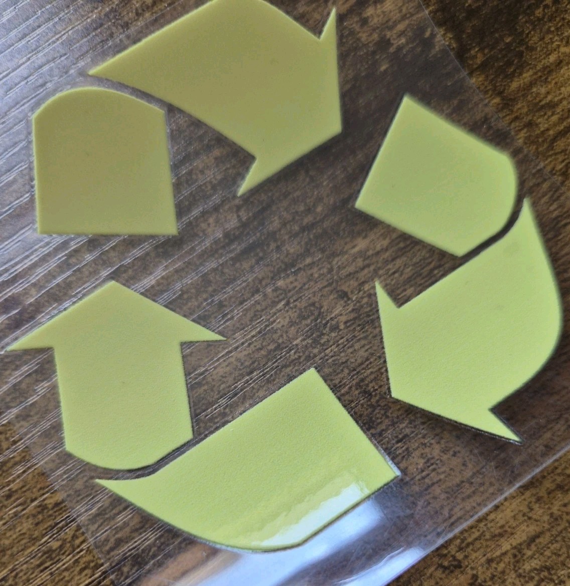 Recycle UV DTF Raised Decal- Reuse Renew Symbol Trash Work Bin Can Window