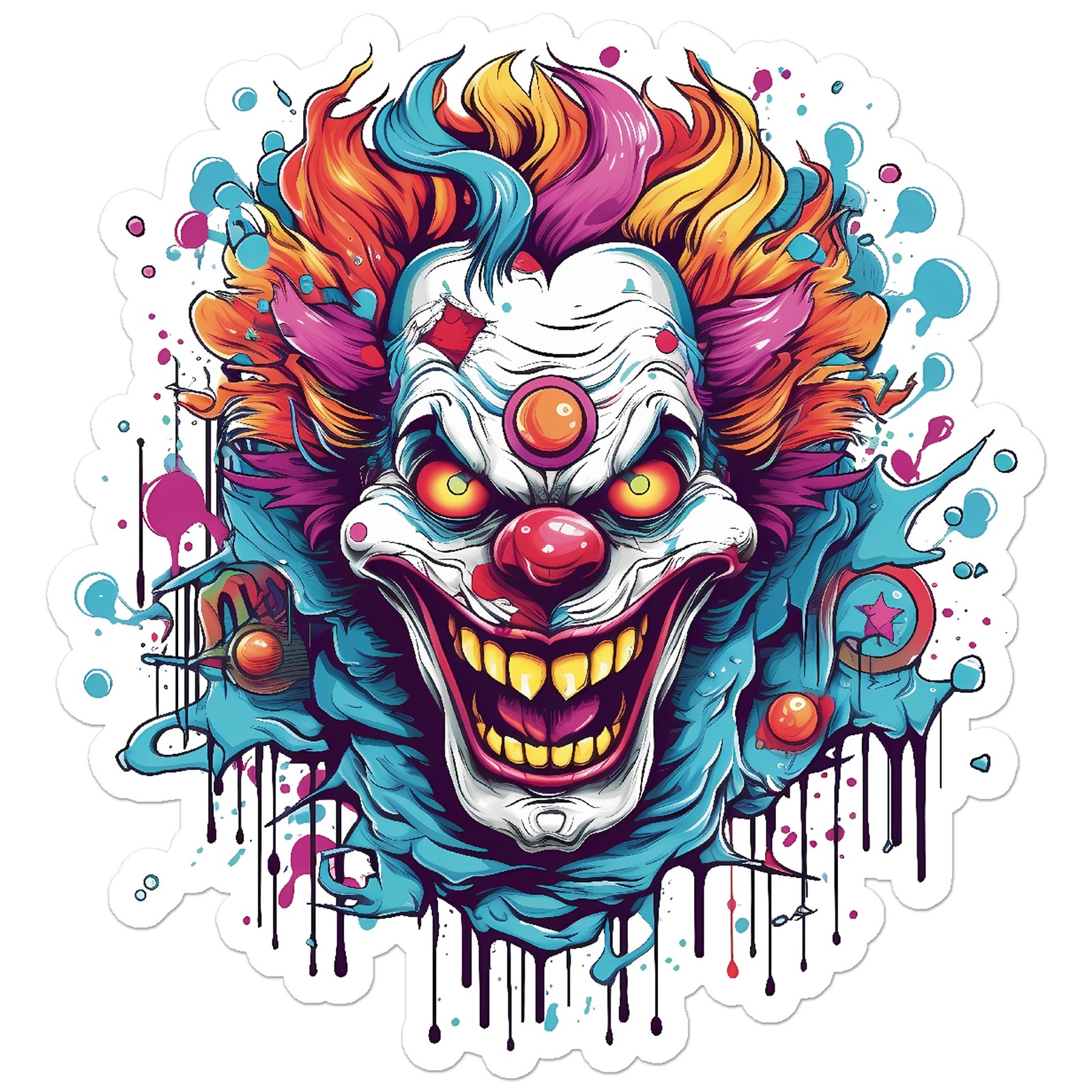 Evil Scary Clown – Vinyl Decal Sticker – Car Window Laptop – ebn9456
