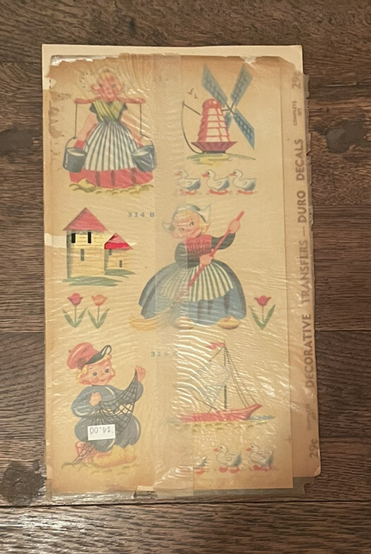 Vintage Duro Decals Dutch Girls Boy Boat Windmill Flowers 314A 314B 314C