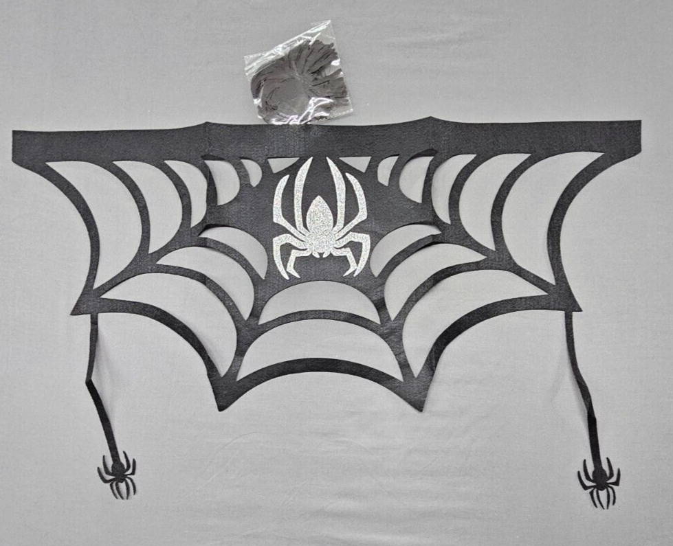 2 Packs Halloween Spider Flower Black window Scarves Black Spider Web 31×24"