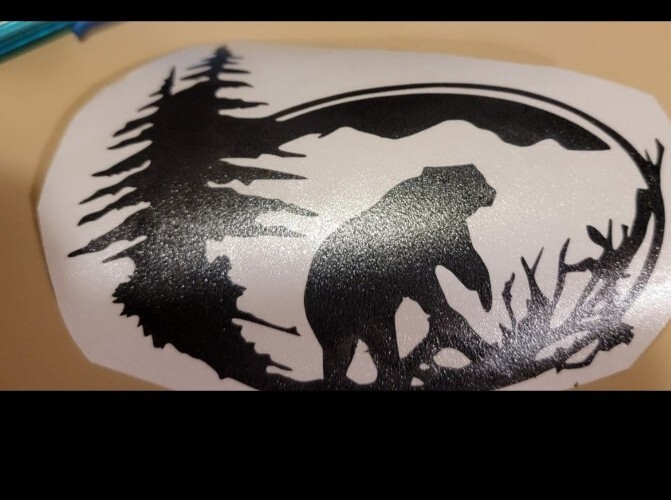 Bear Vinyl Decals Your Choice of pattern & color