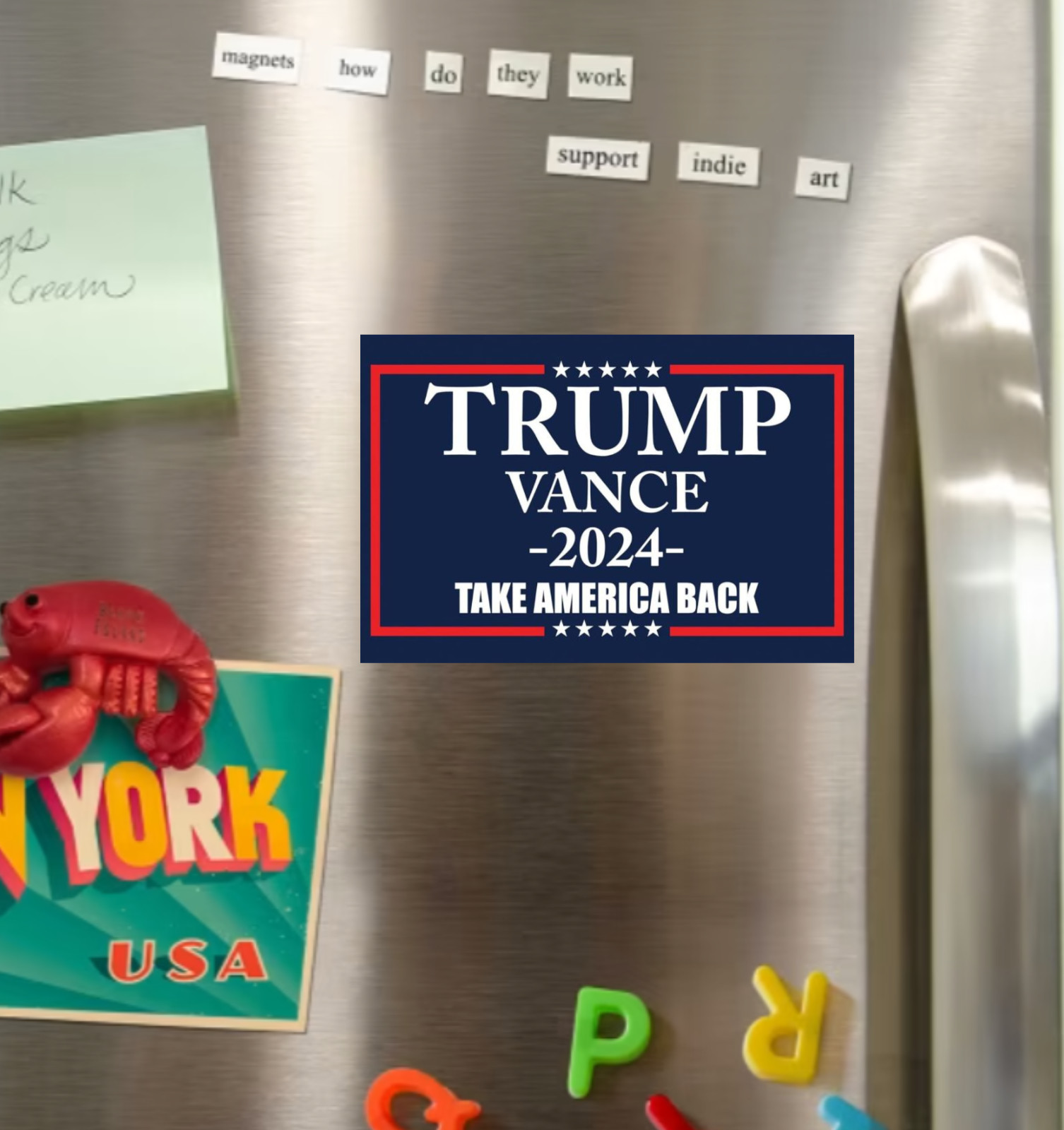 Trump Vance 2024 Take America Back Die Cut Glossy Fridge Magnet