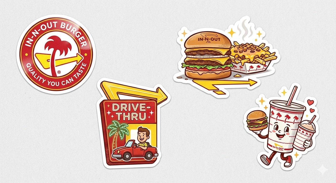 4 In And Out Burger Decal Sticker Phone Laptop