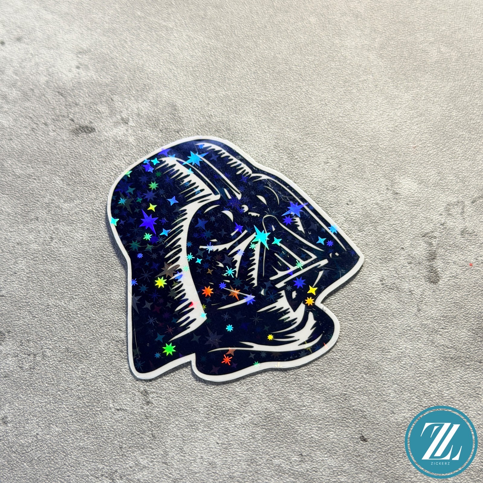 Darth Vader Helmet Sticker, Holographic Star Wars Decal