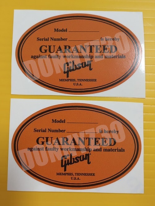 2 Repro Gibson Orange Memphis Guitar Label Sticker Grohl DG335 ES335 ES345 Decal