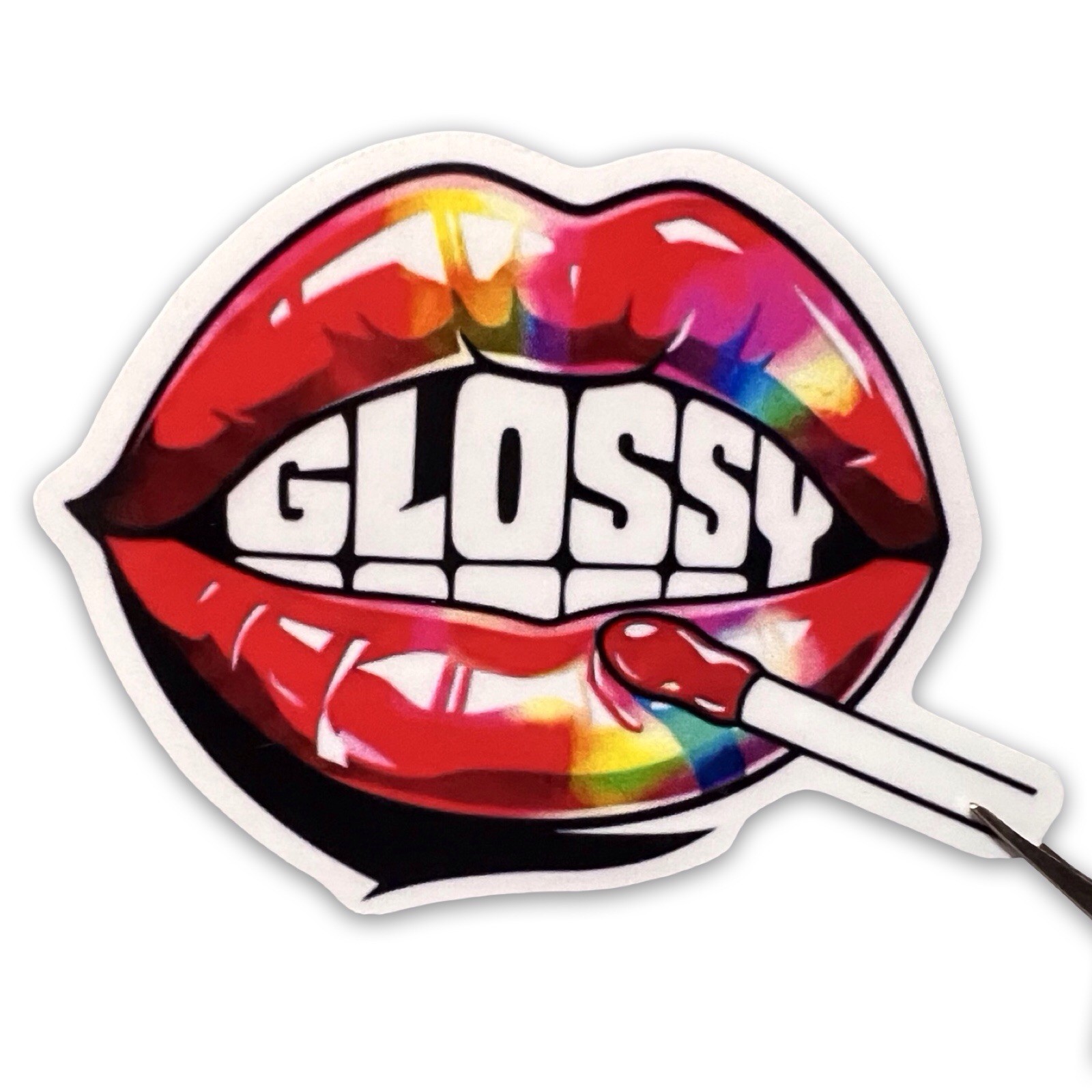 Retro Pop Art Lips Sticker 2 Pack Glossy Matte Art Deco Decals