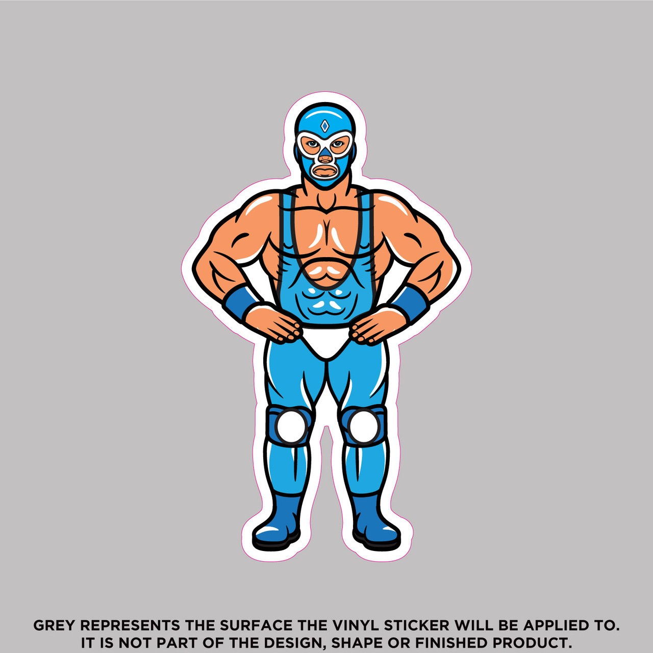 Blue Masked Wrestler Vinyl Sticker